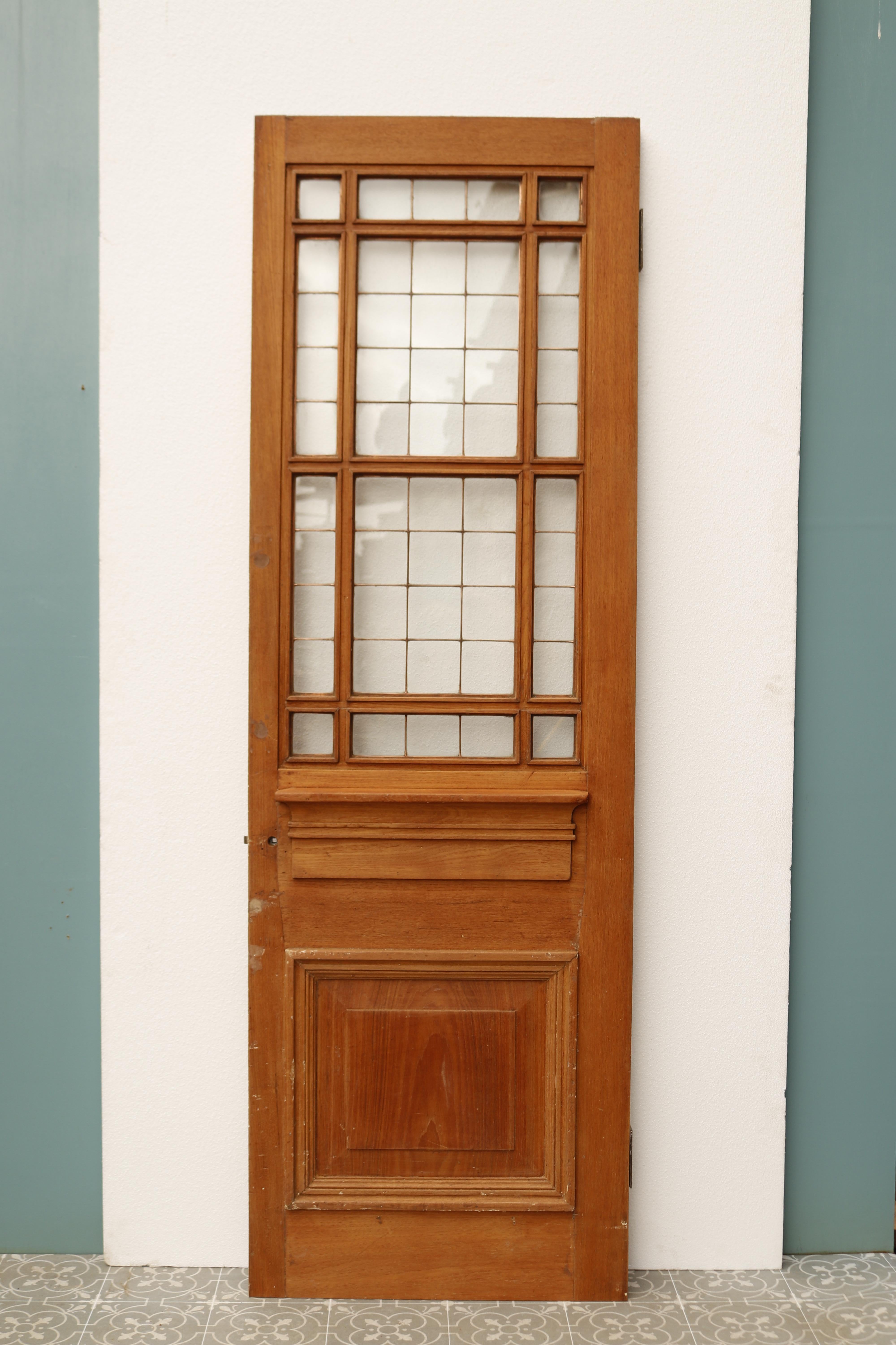 Antique Copper Light Teak Door For Sale 1