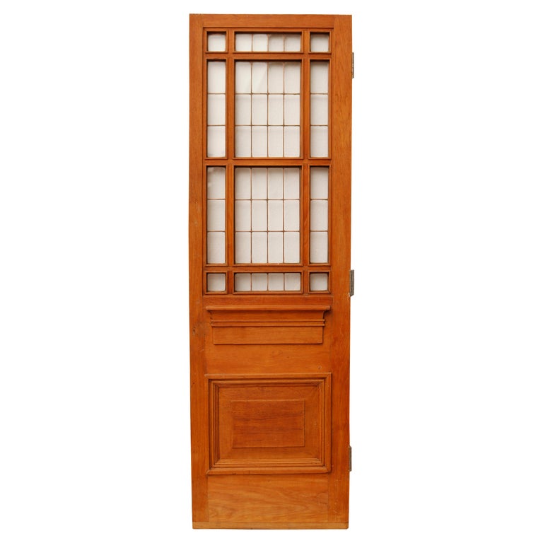 Antique Copper Light Teak Door For Sale at 1stDibs