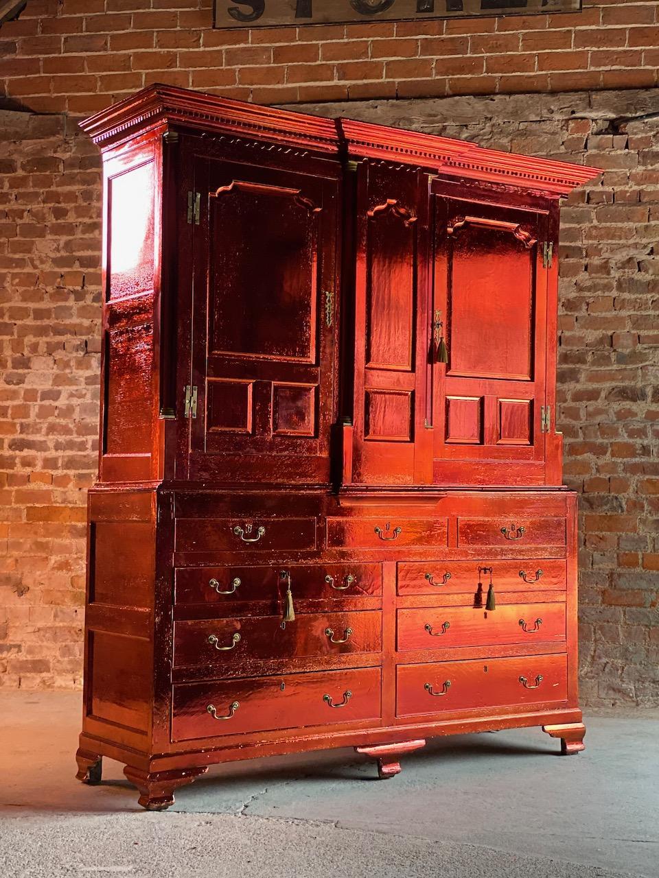 Antique Copper and Oak Housekeepers Cupboard Wardrobe George III, circa 1790 7