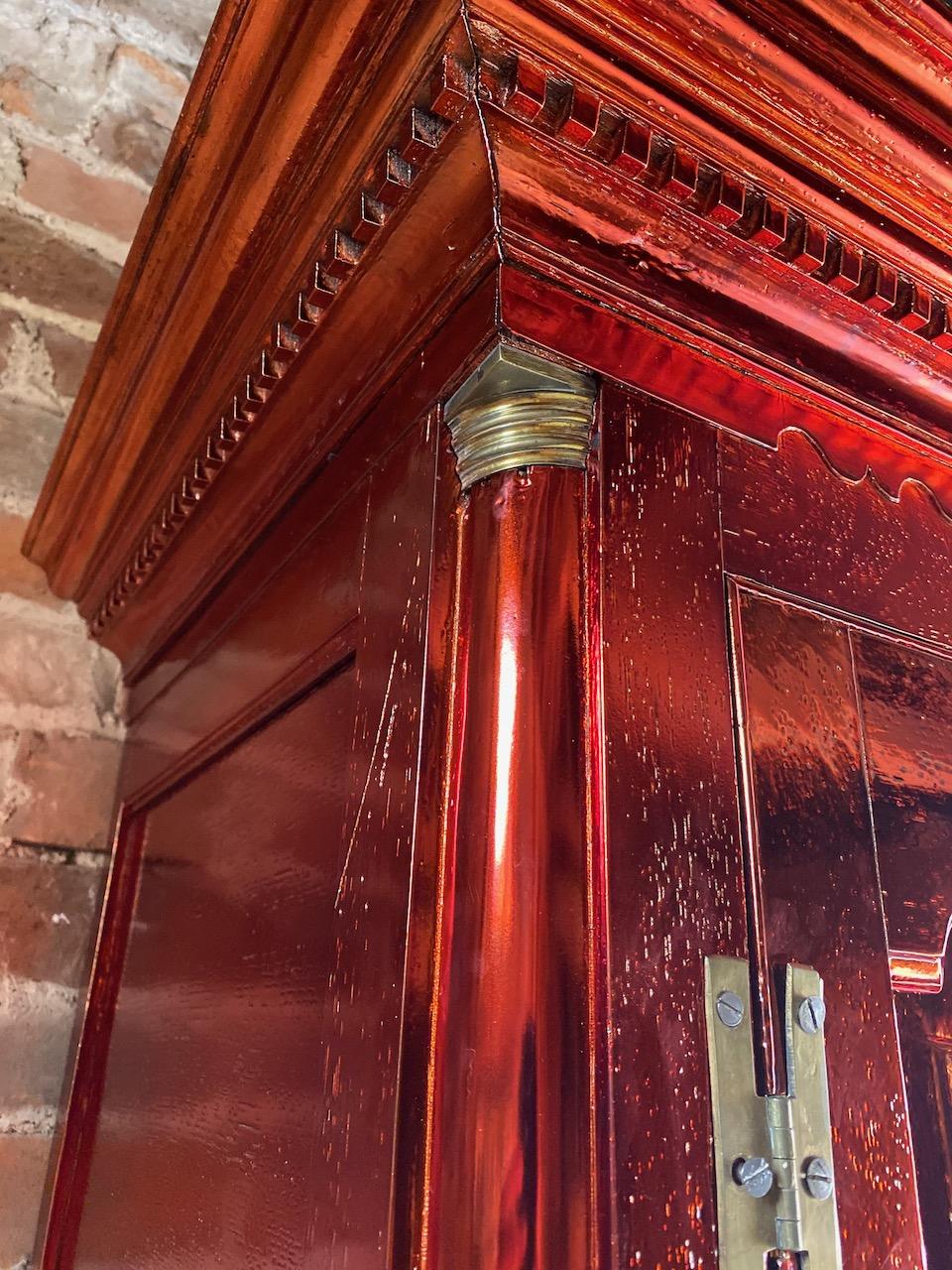 Antique Copper & Oak Housekeepers Cupboard Wardrobe George III, circa 1790 In Good Condition In Longdon, Tewkesbury