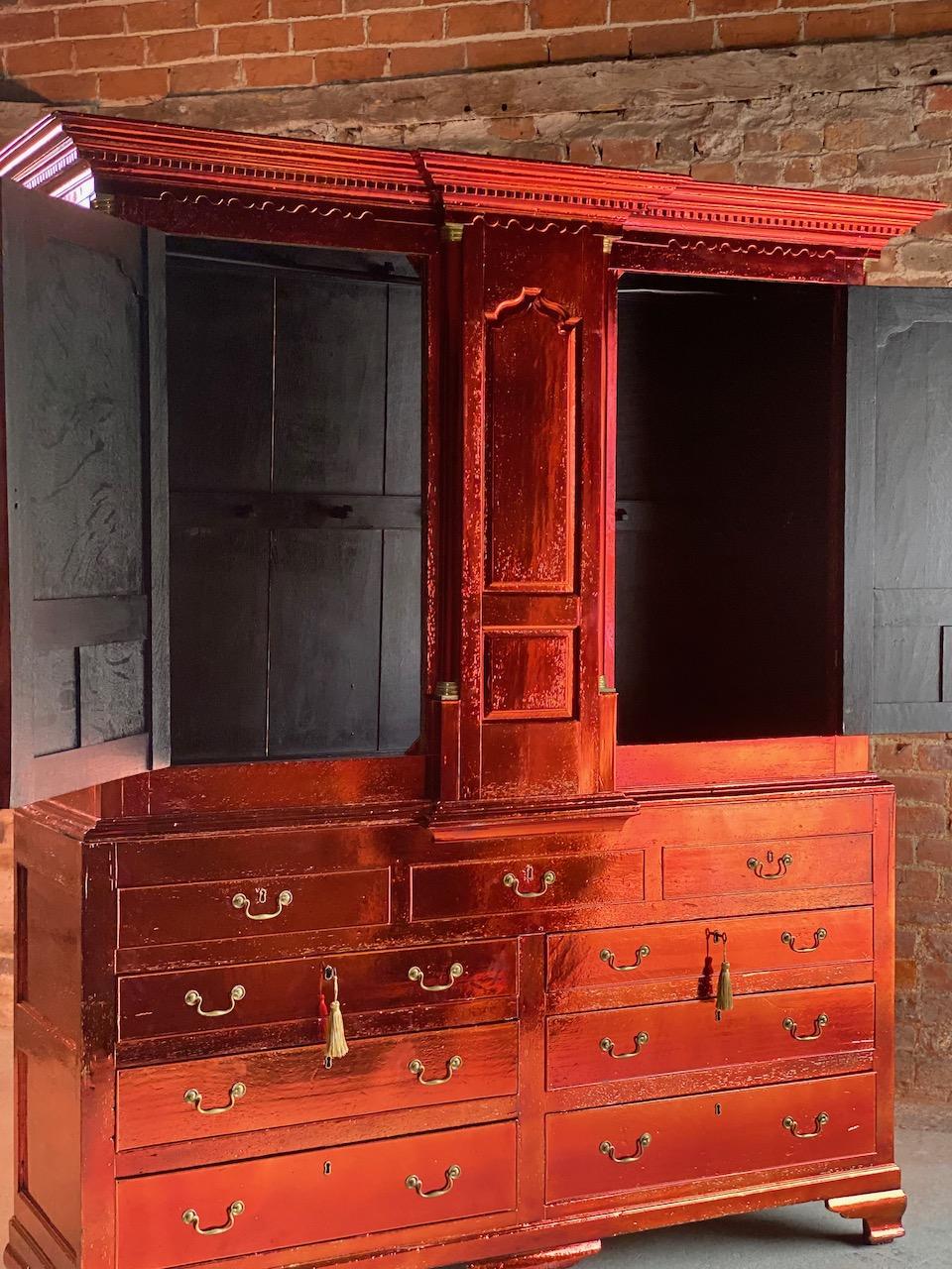 Antique Copper & Oak Housekeepers Cupboard Wardrobe George III, circa 1790 4
