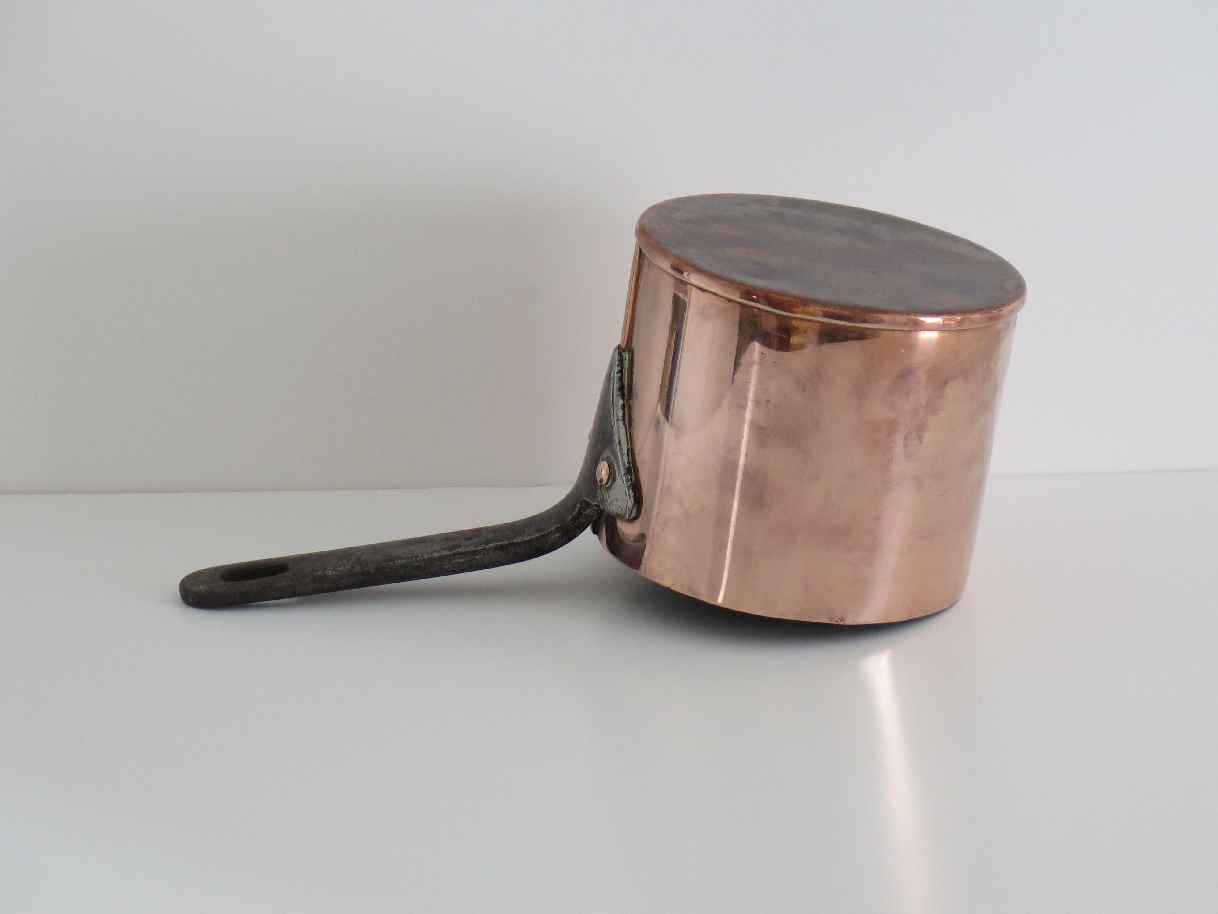 antique Copper Pan, French 19th Century For Sale 4