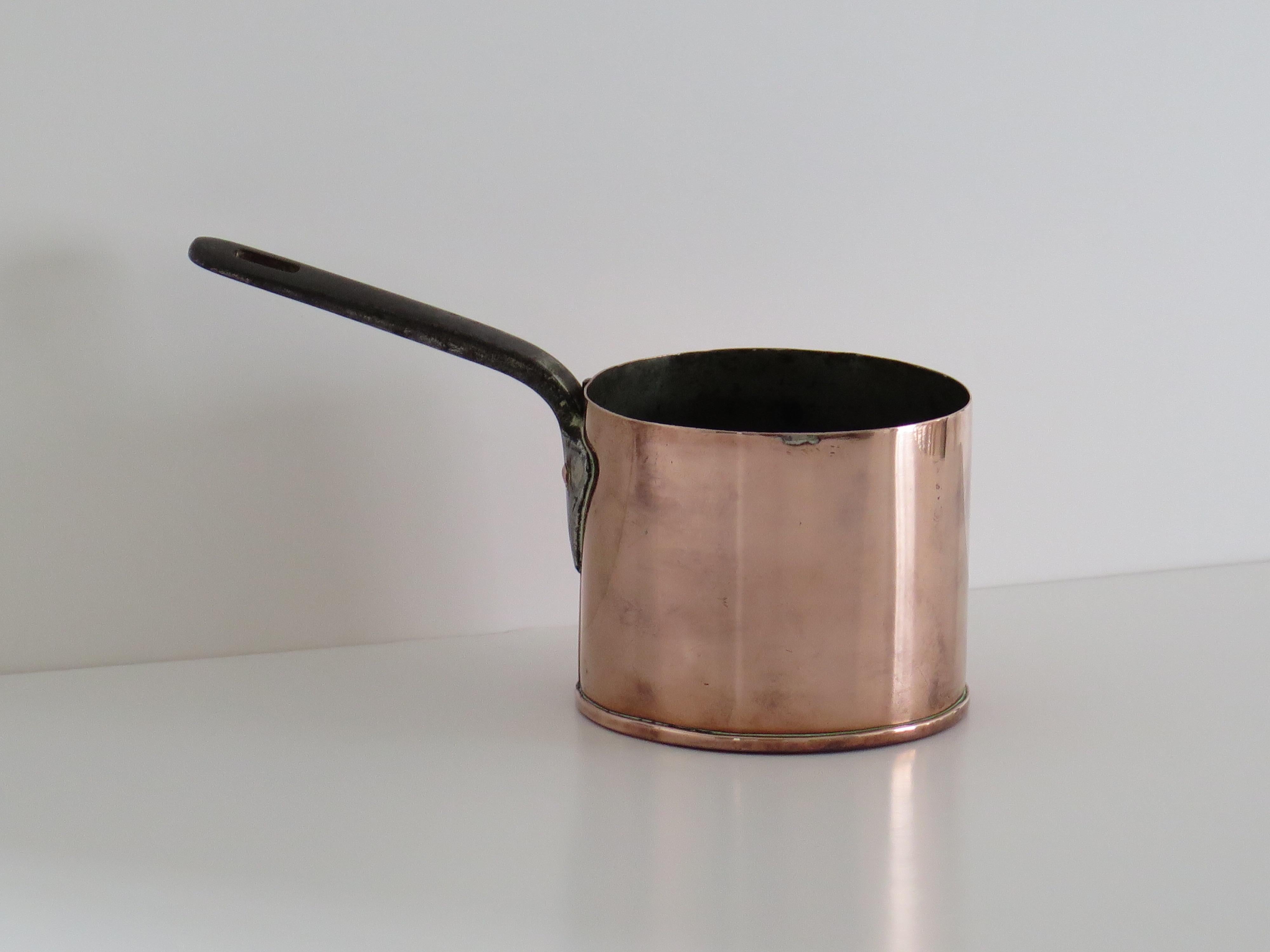 Arts and Crafts antique Copper Pan, French 19th Century For Sale