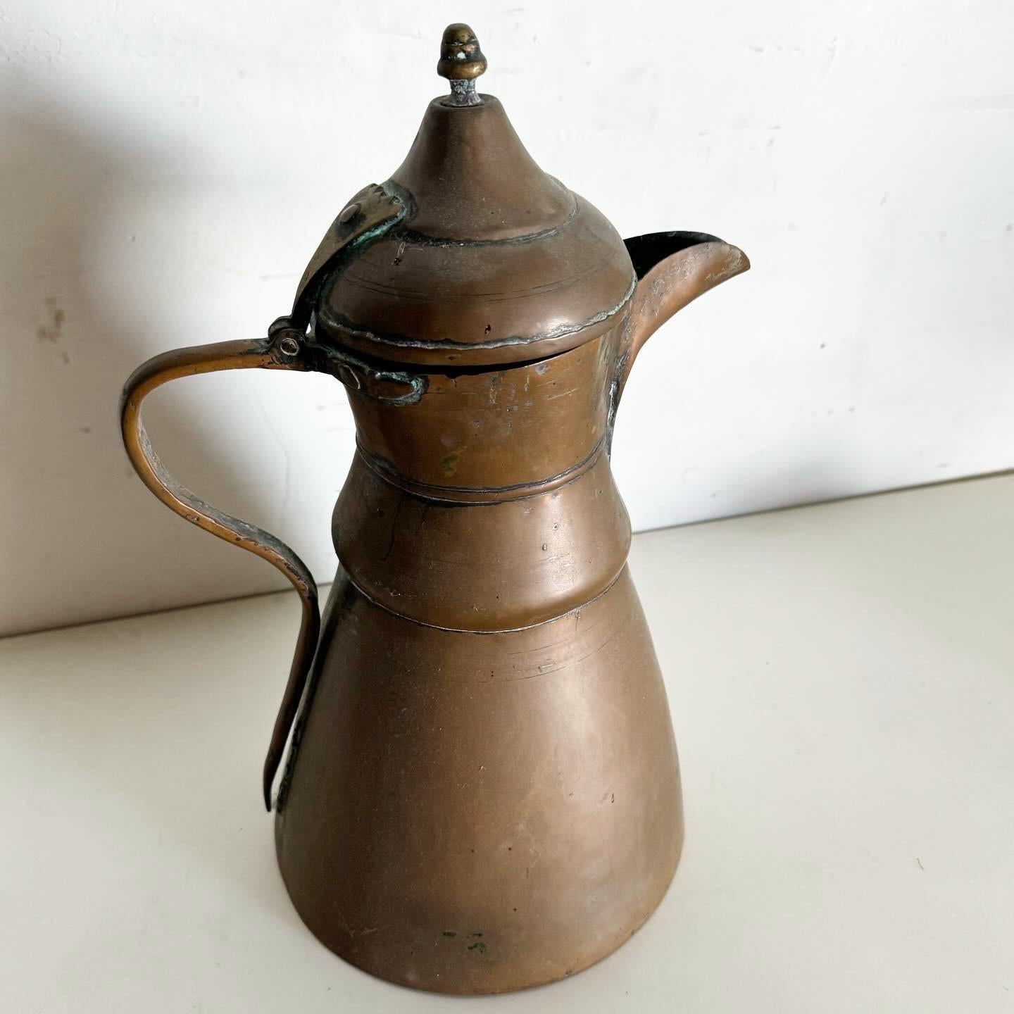 Antique Copper Pitcher In Good Condition For Sale In Delray Beach, FL
