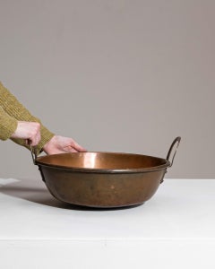 Antique Copper Pot from Belgium, Hand-Hammered, 19th Century Design