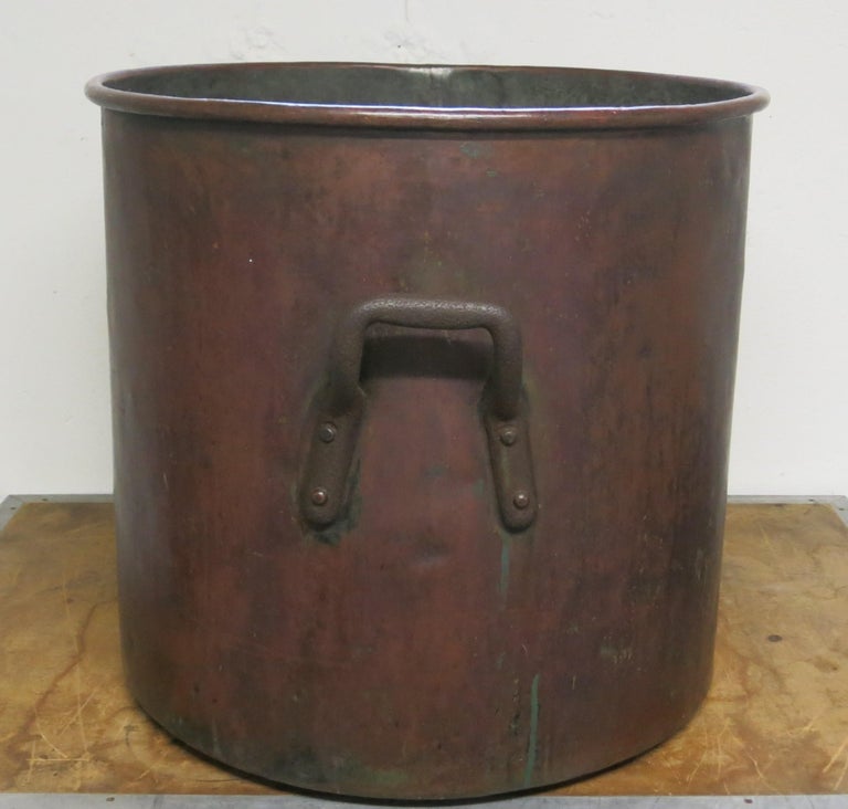 Antique Copper Pot Large Apple Butter or Confectioners Pot For Sale at