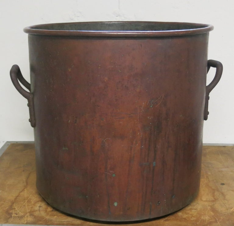 Antique Copper Pot Large Apple Butter or Confectioners Pot For Sale at