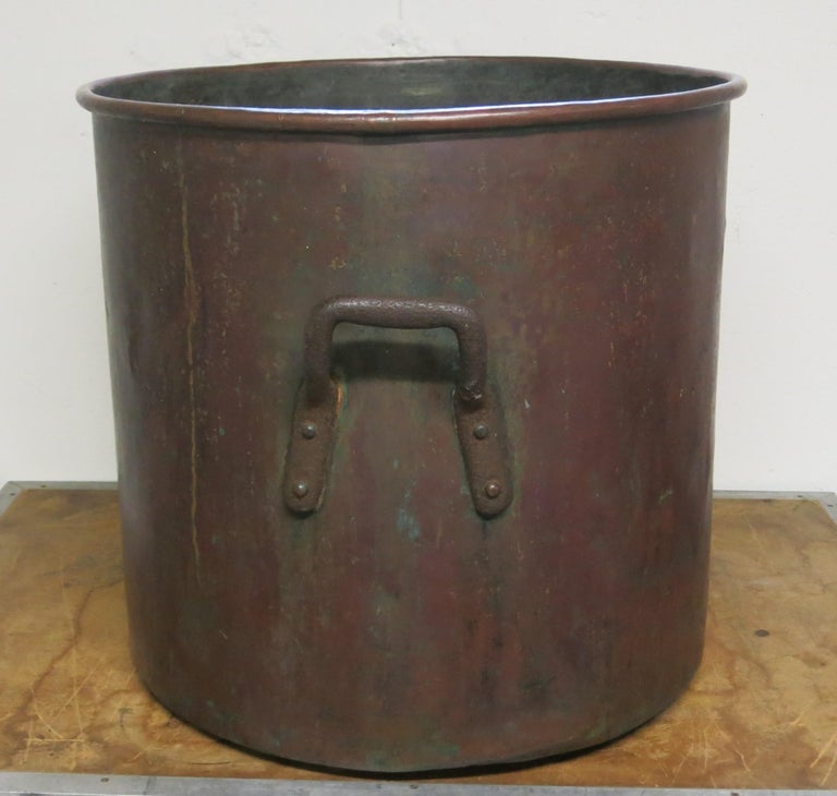 Antique Copper Pot Large Apple Butter or Confectioners Pot For Sale at