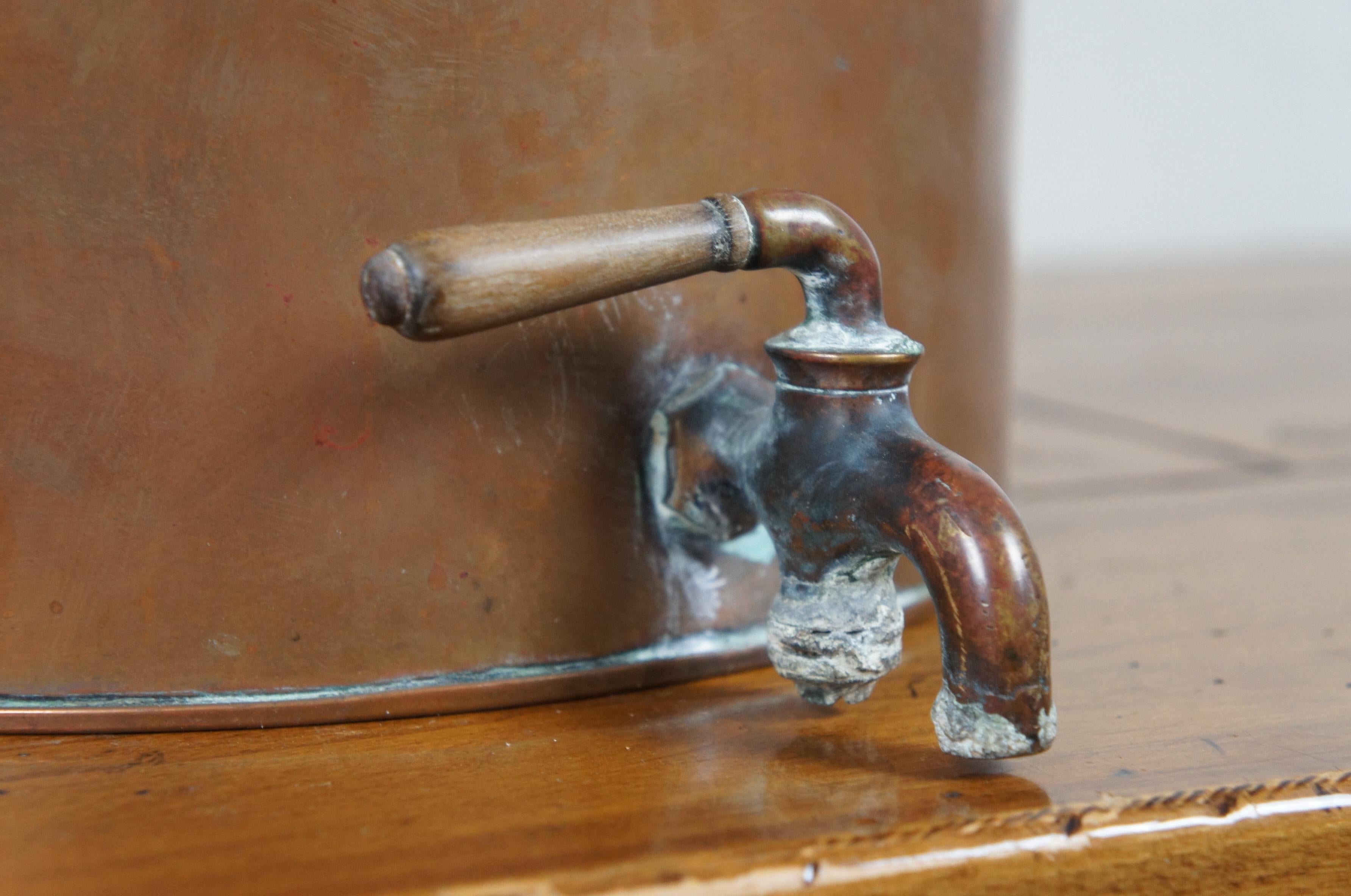 Ancien distributeur de café, bouilloire à vapeur Samovar en cuivre de 14 pouces en vente 1
