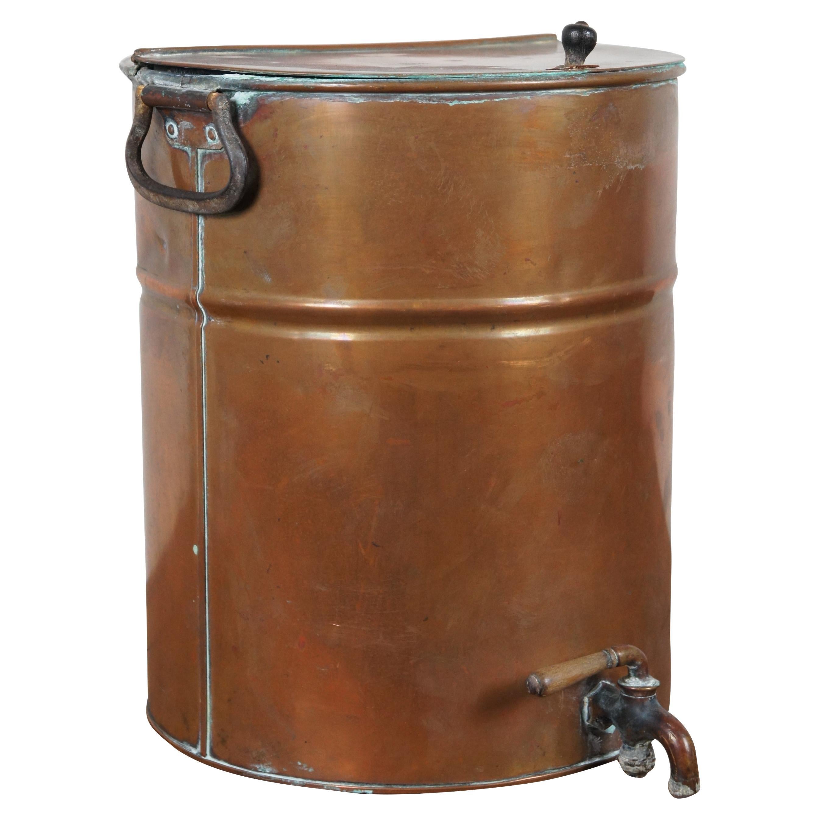 Antico Samovar di rame per servire il tè e il caffè, scalda bollitore e pentola da 14".