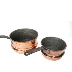 Antique Copper Saucepan with Cast Iron Handle Medium Size from Sweden, Late 1800