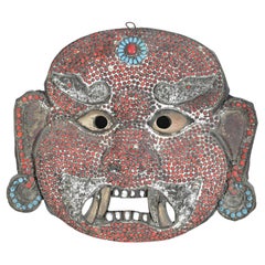 Antique Copper Tibetan Mahakala Mask