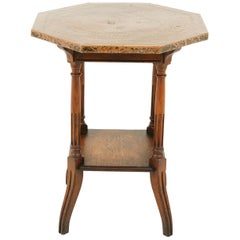 Antique Copper Top Table, Arts + Crafts Octagonal Table, Scotland 1910, B2408
