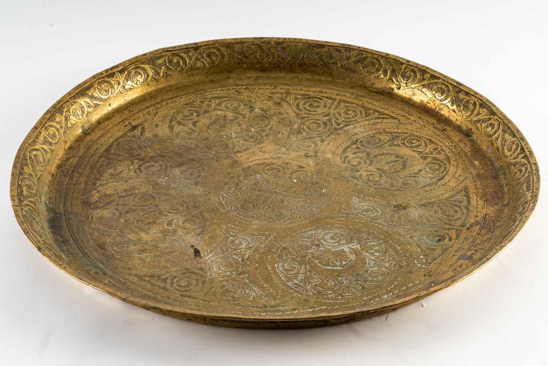 Antique Copper Tray In Good Condition For Sale In Saint-Ouen, FR