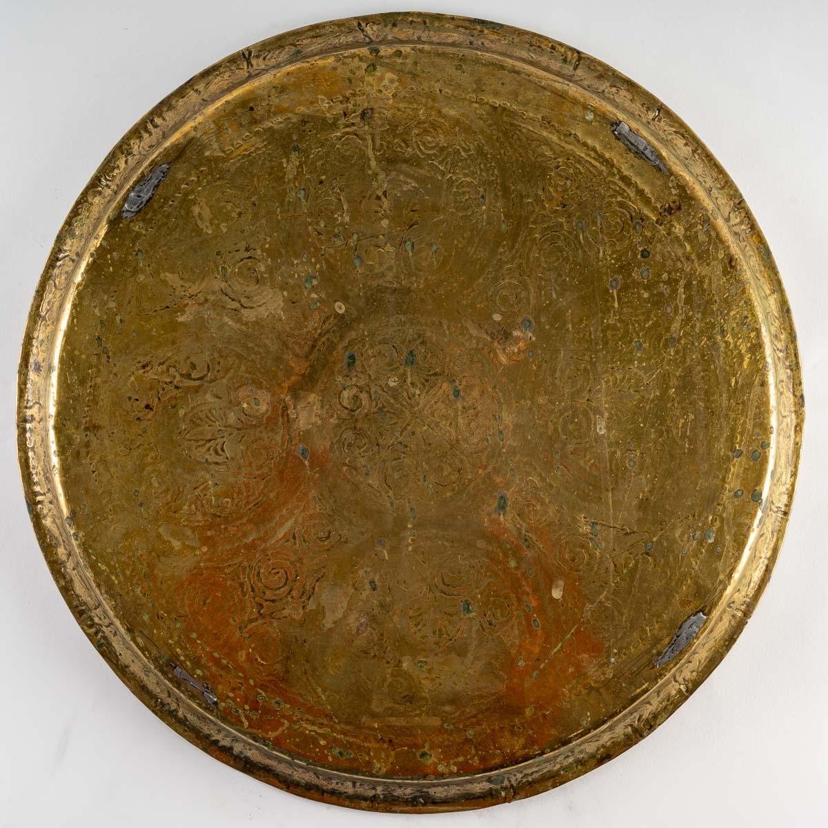 19th Century Antique Copper Tray For Sale