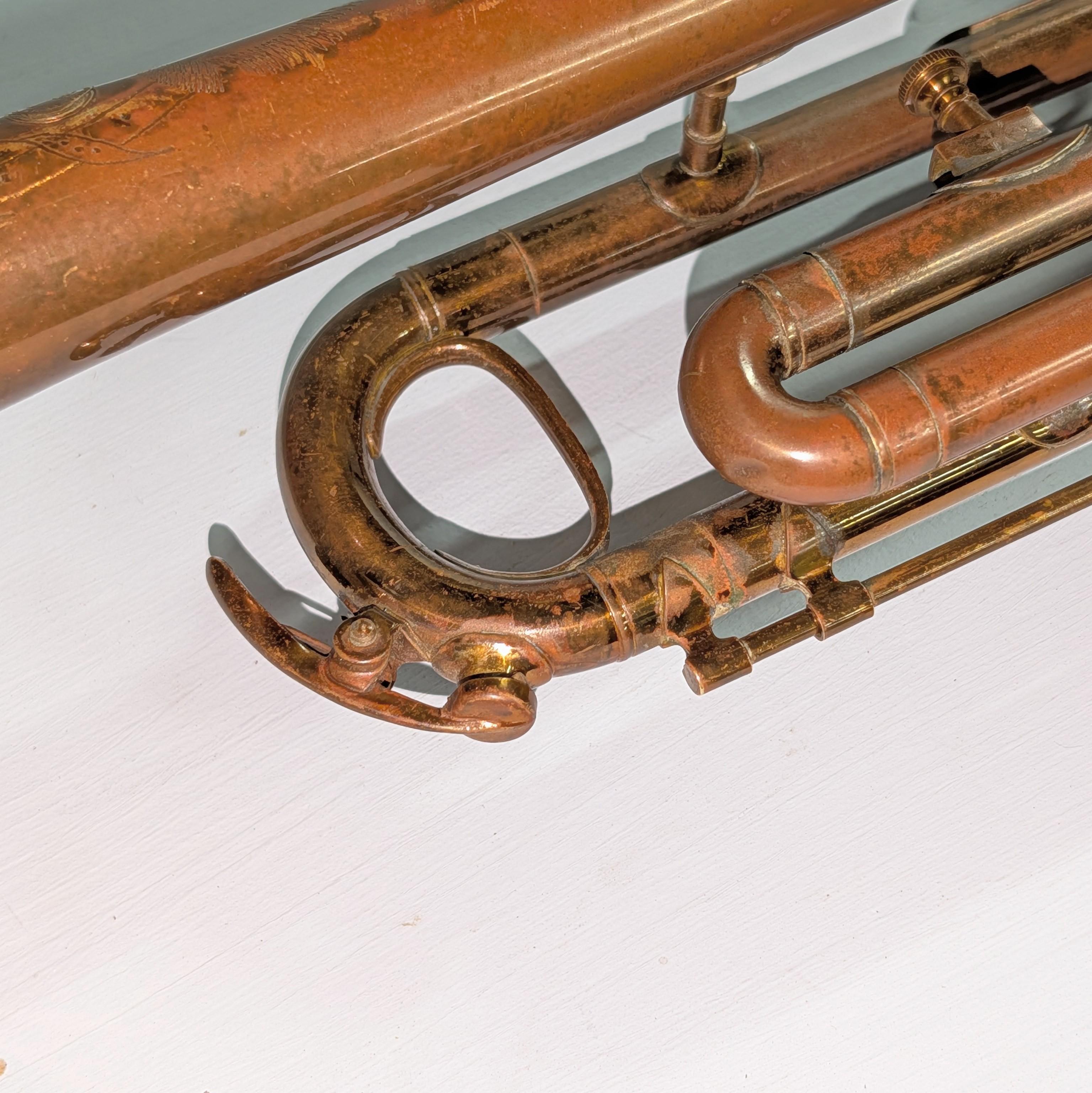 Trompette ancienne en cuivre par A. Khüttl, Graslitz (Tchécoslovaquie), vers 1910 en vente 3