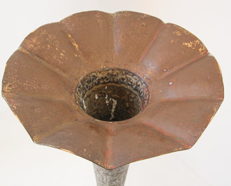 Antique Copper Vase with Hindu Scenes, 19th Century For Sale at 1stDibs