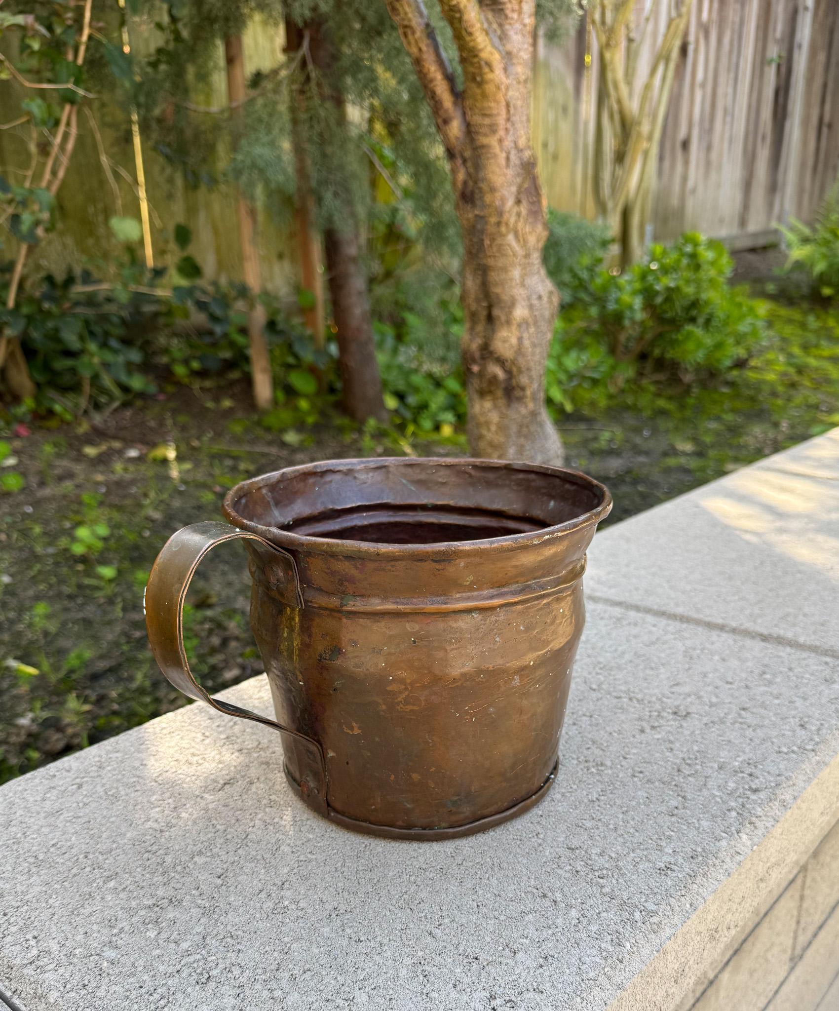 Antico vaso di rame con manico grande, XIX secolo in vendita 8