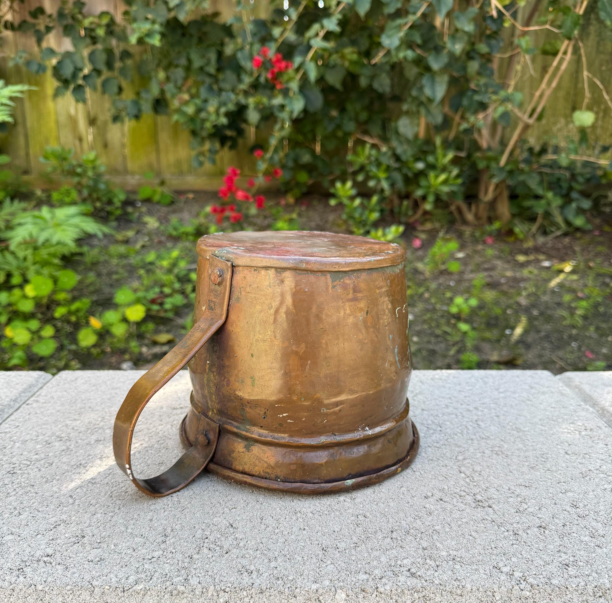 Antico vaso di rame con manico grande, XIX secolo in vendita 9