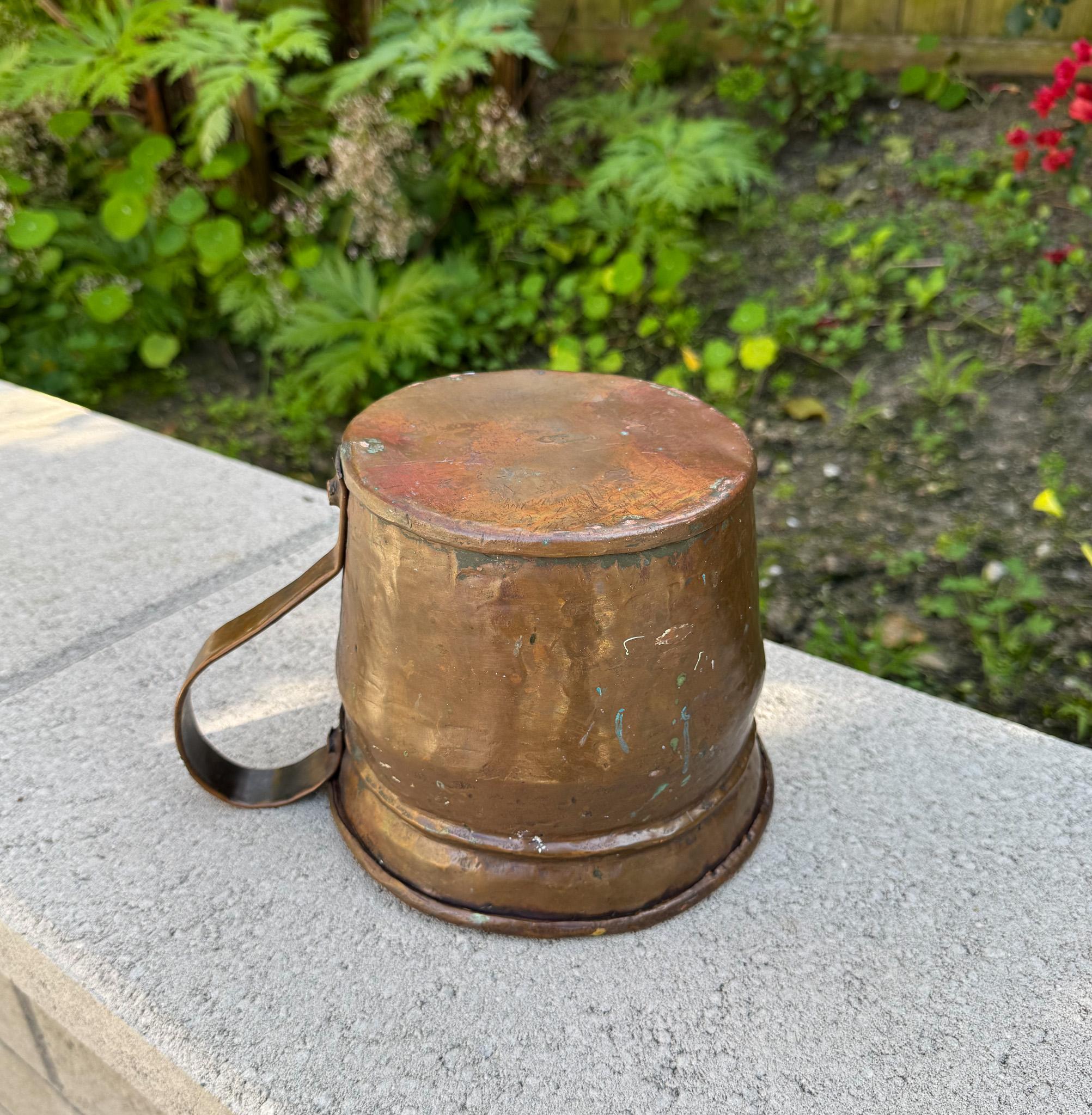 Antico vaso di rame con manico grande, XIX secolo in vendita 10