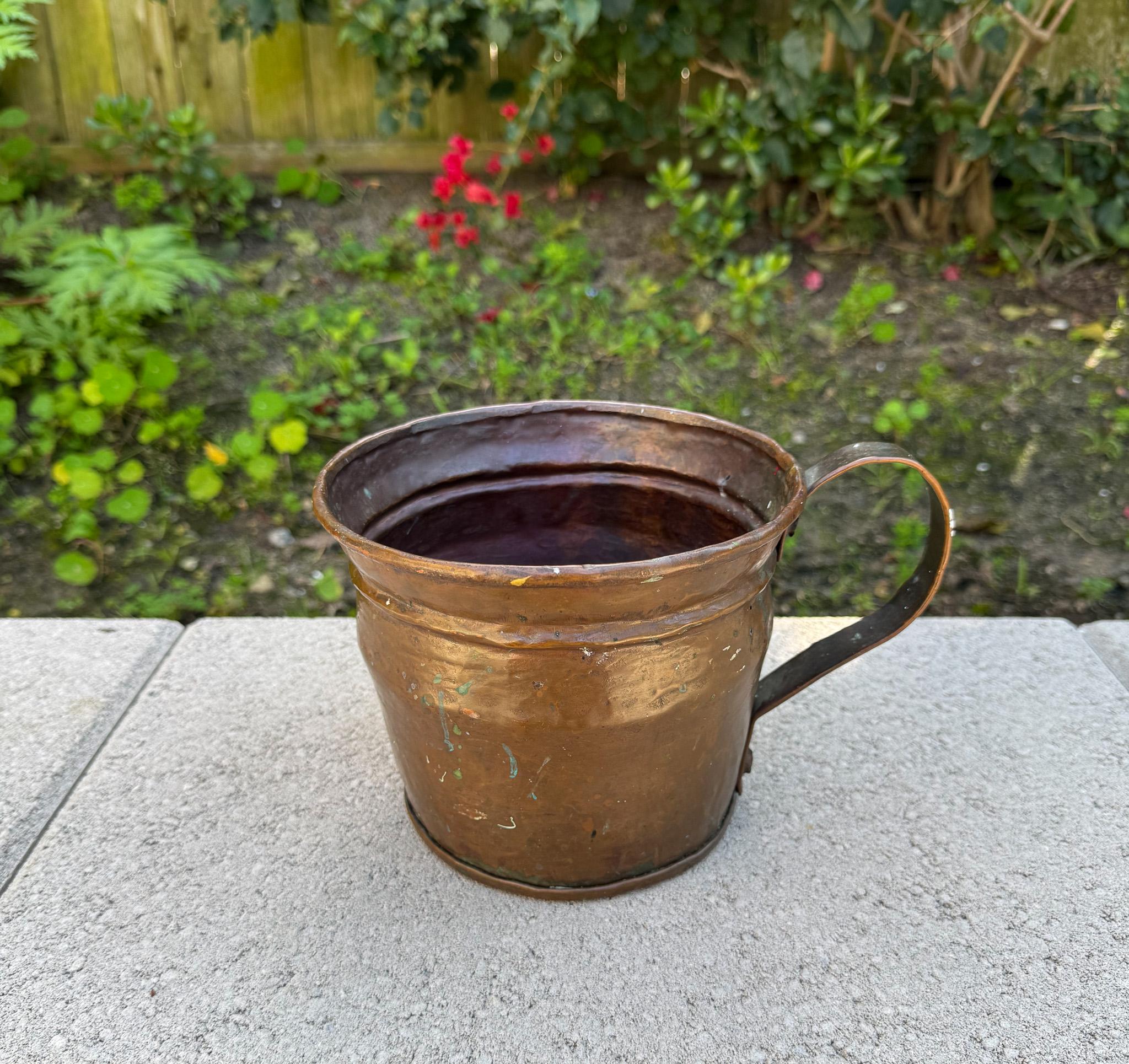 Antico vaso di rame con manico grande, XIX secolo in vendita 11