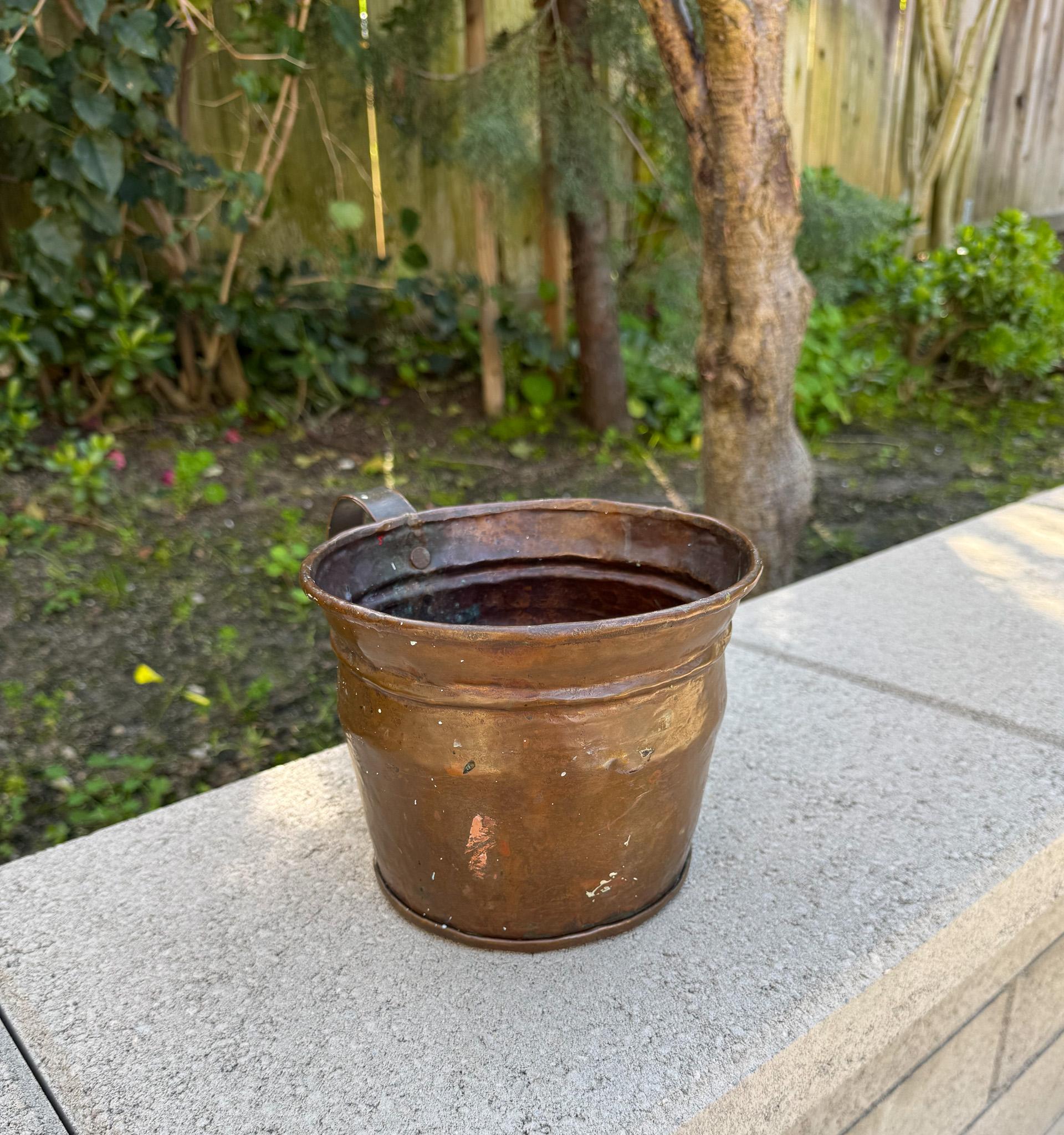 Antico vaso di rame con manico grande, XIX secolo in vendita 3