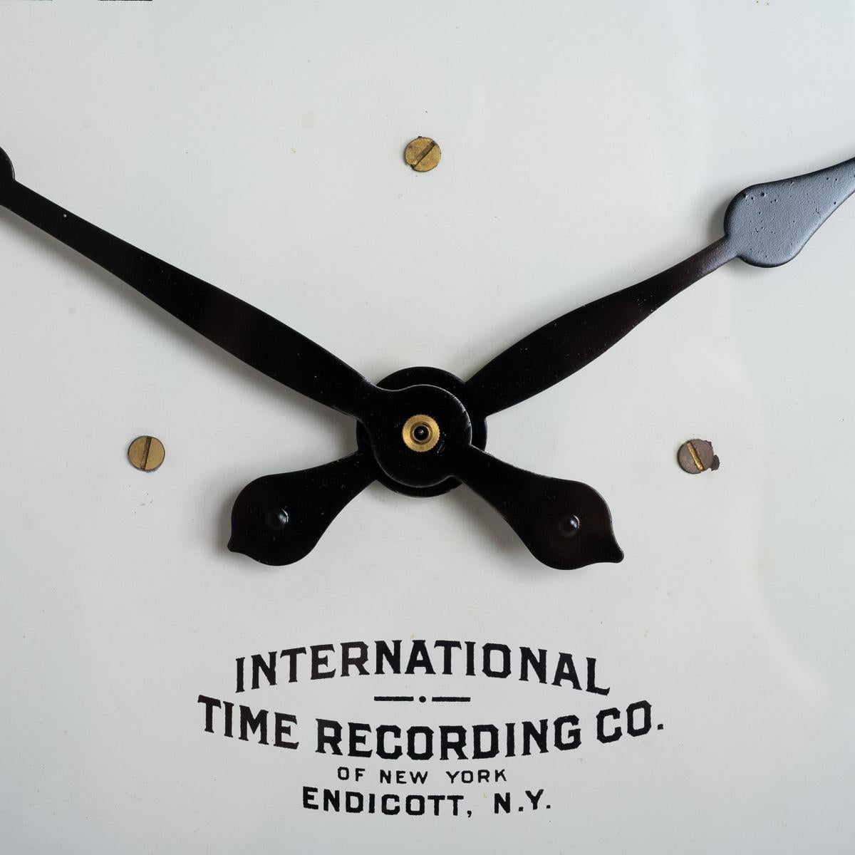 Antique Copper Wall Clock by International Time Recording Co, Endicott NY 5