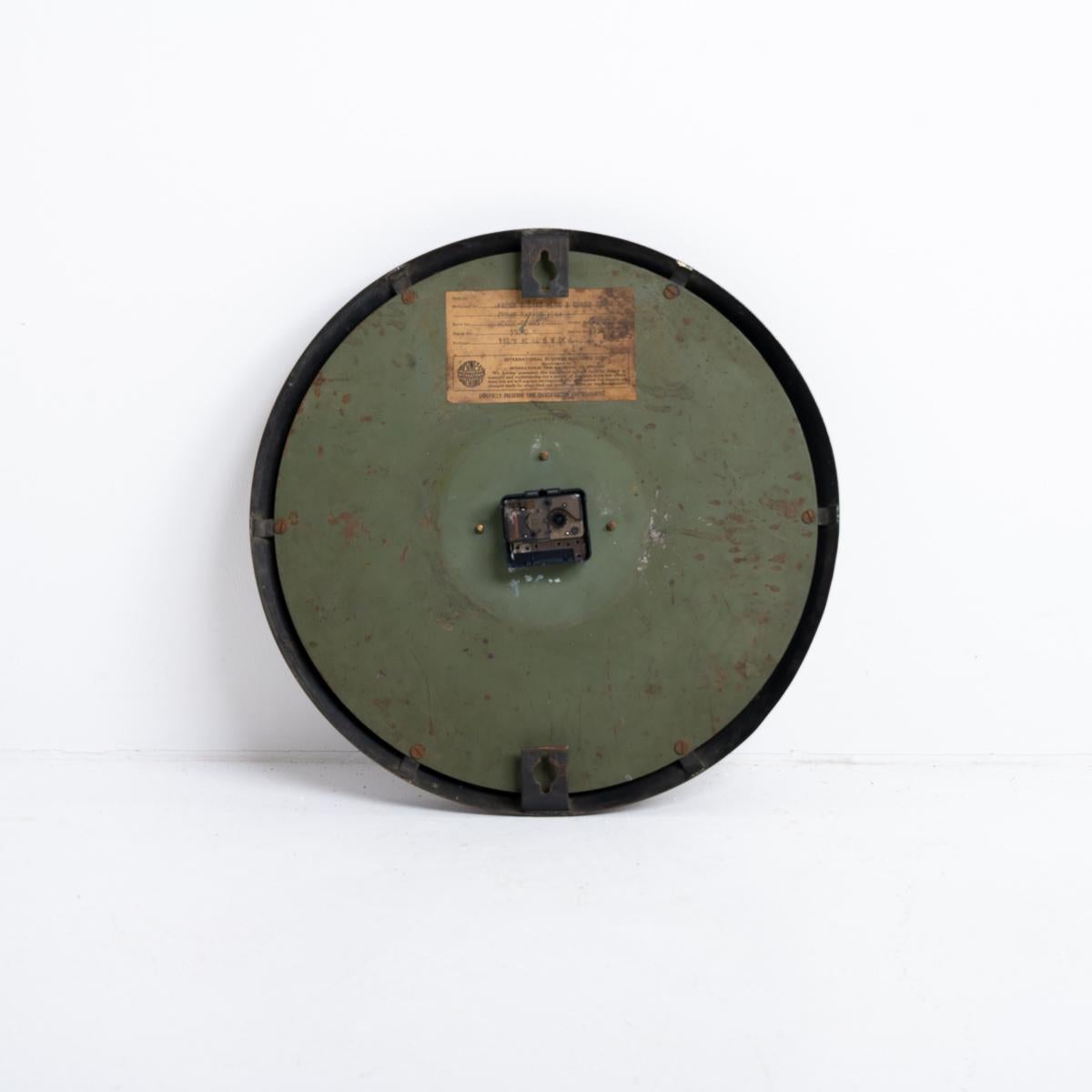 Antique Copper Wall Clock by International Time Recording Co, Endicott