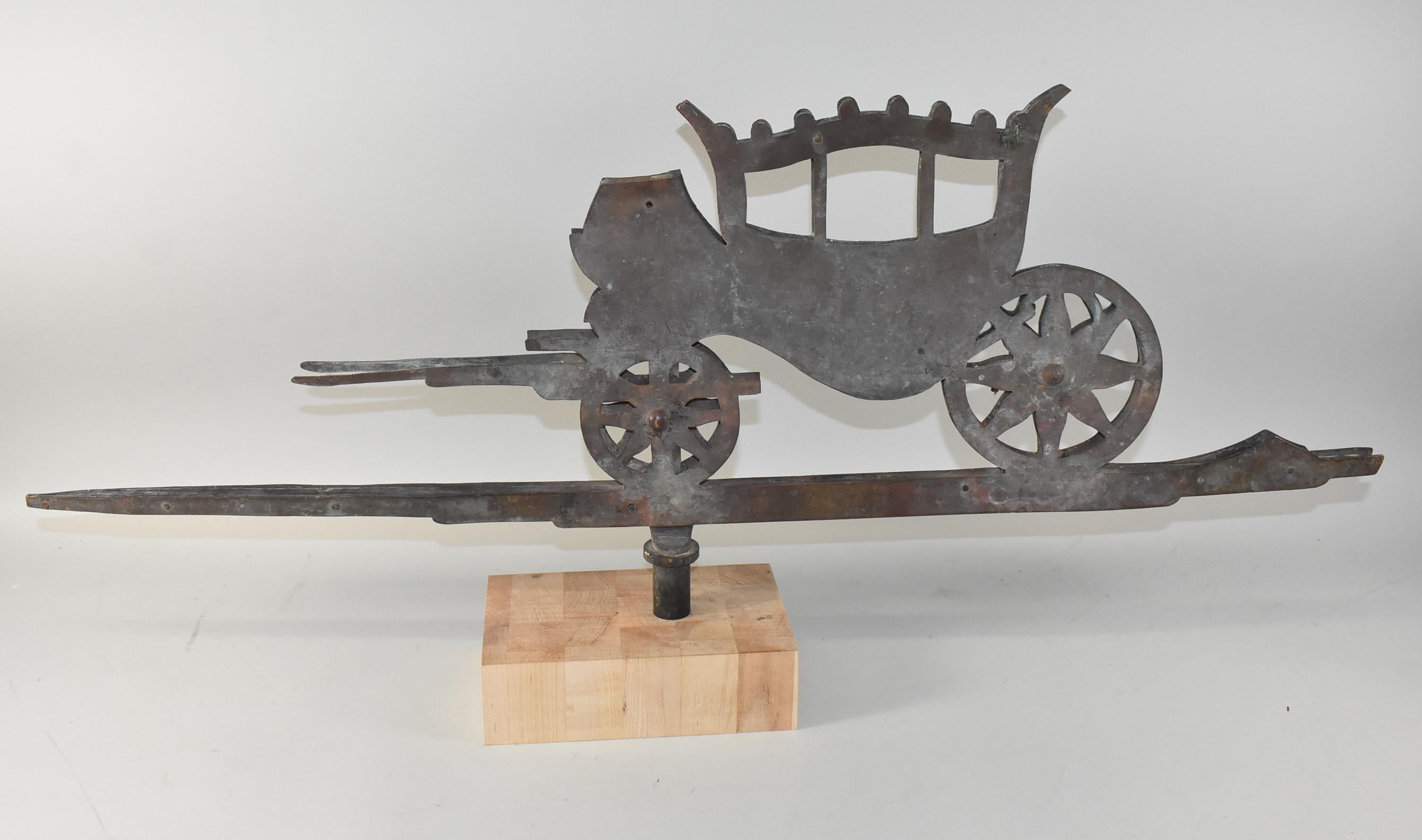 American Craftsman Ancien modèle de girouette de cheval drapé en cuivre en vente