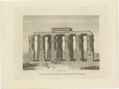 Antique Copperplate Engraving of Ruins of the Temple of Hermopolis, 1820