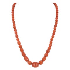 Antique Coral and 18 Karat Gold Necklace, Early 1900