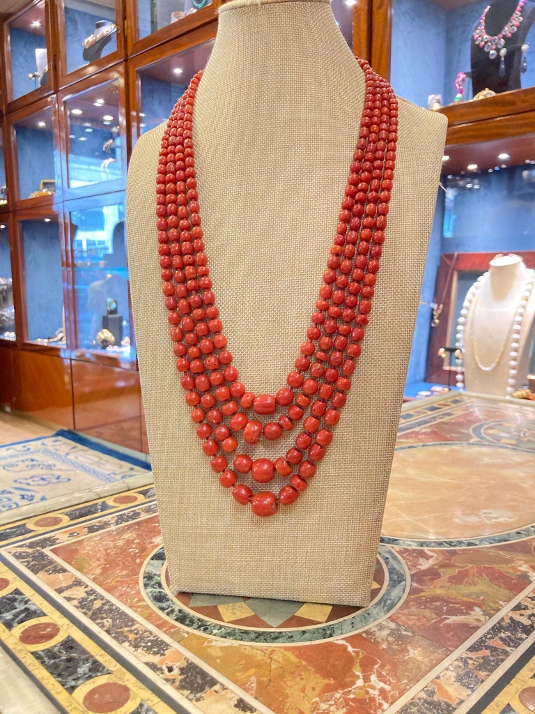 Multi strand store coral necklace