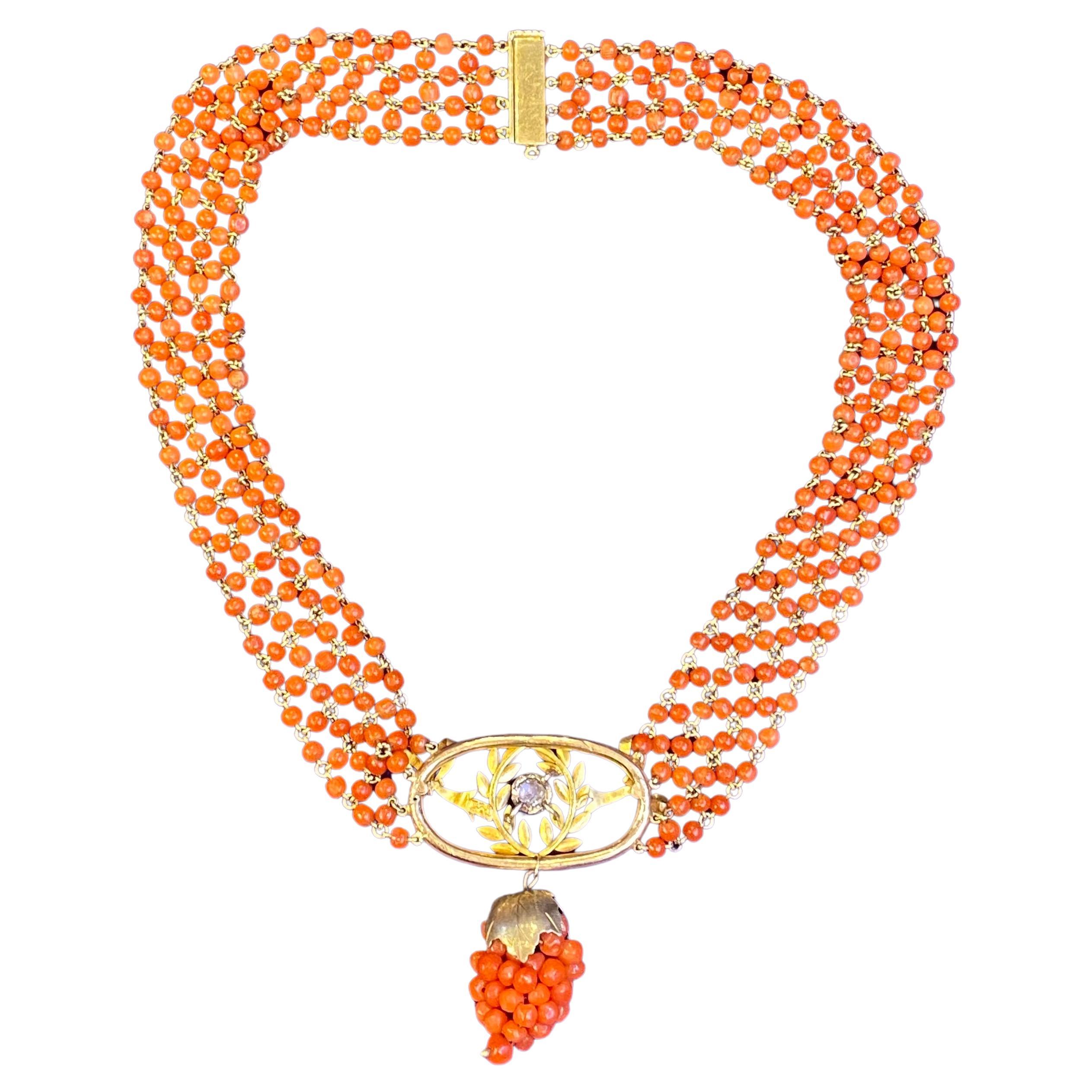Antique Coral Choker For Sale
