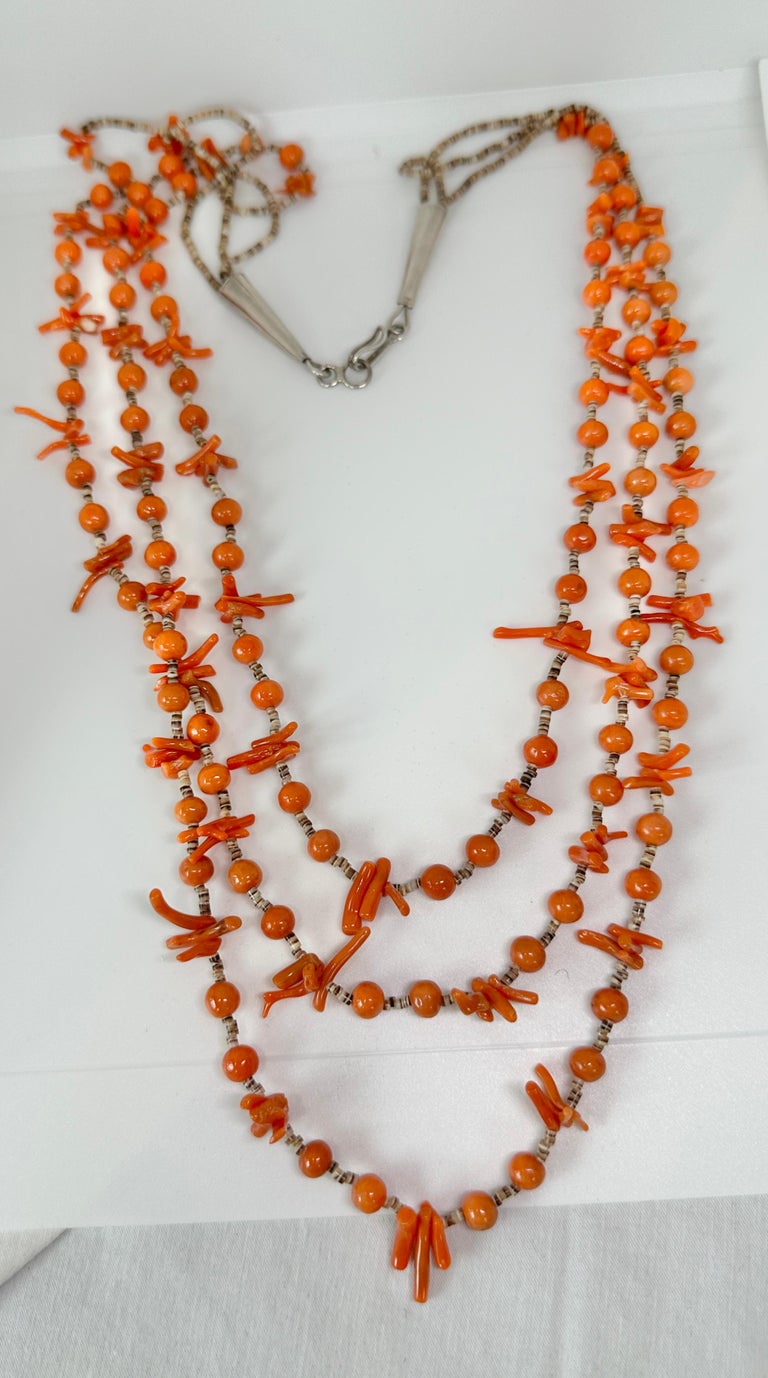 Vintage Pueblo Indian Heishi Bead Necklace & Pendant