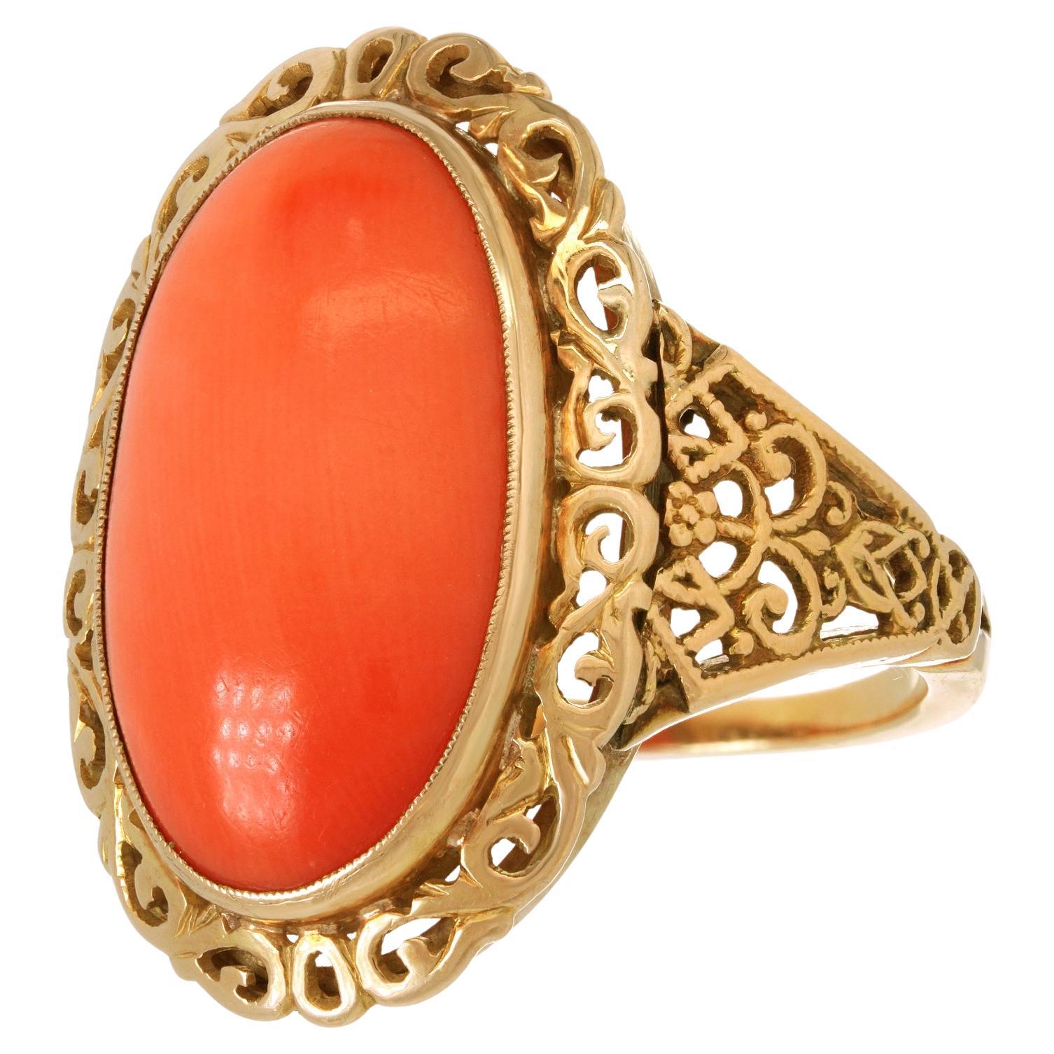 Antique Coral Ring For Sale