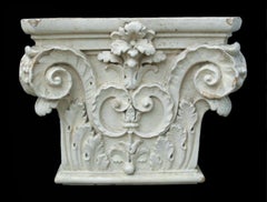Antique Corinthian Capital, Glazed Ceramic, Canada/U.S., Late 19th Century