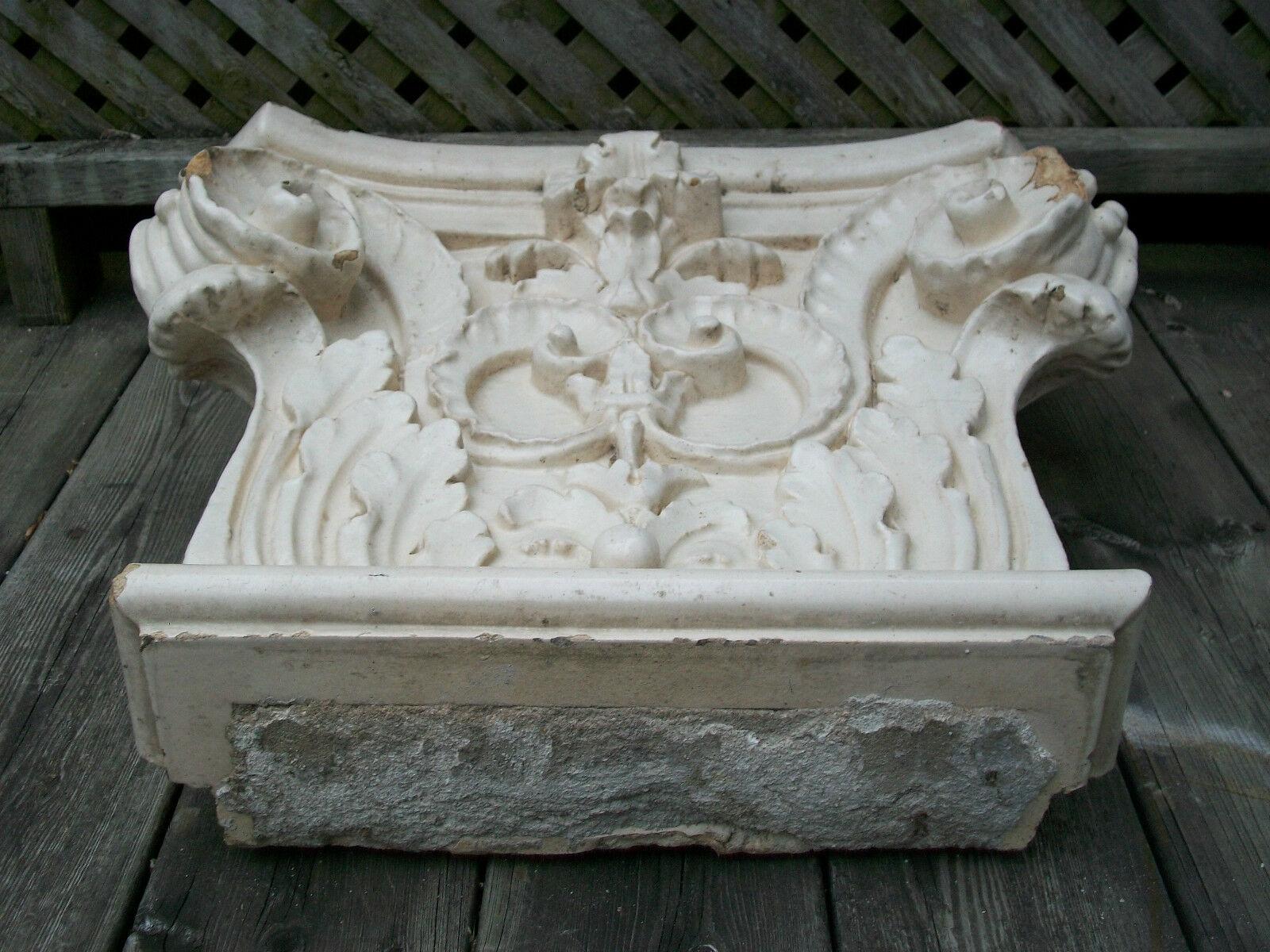 Antique Corinthian Capital, Glazed Ceramic, Canada/U.S., Late 19th Century For Sale 1