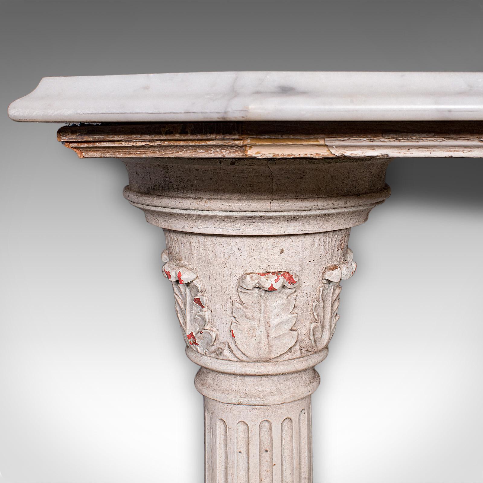 Marmo Antico tavolo da console corinzio, pino inglese, marmo, portaoggetti, vittoriano in vendita