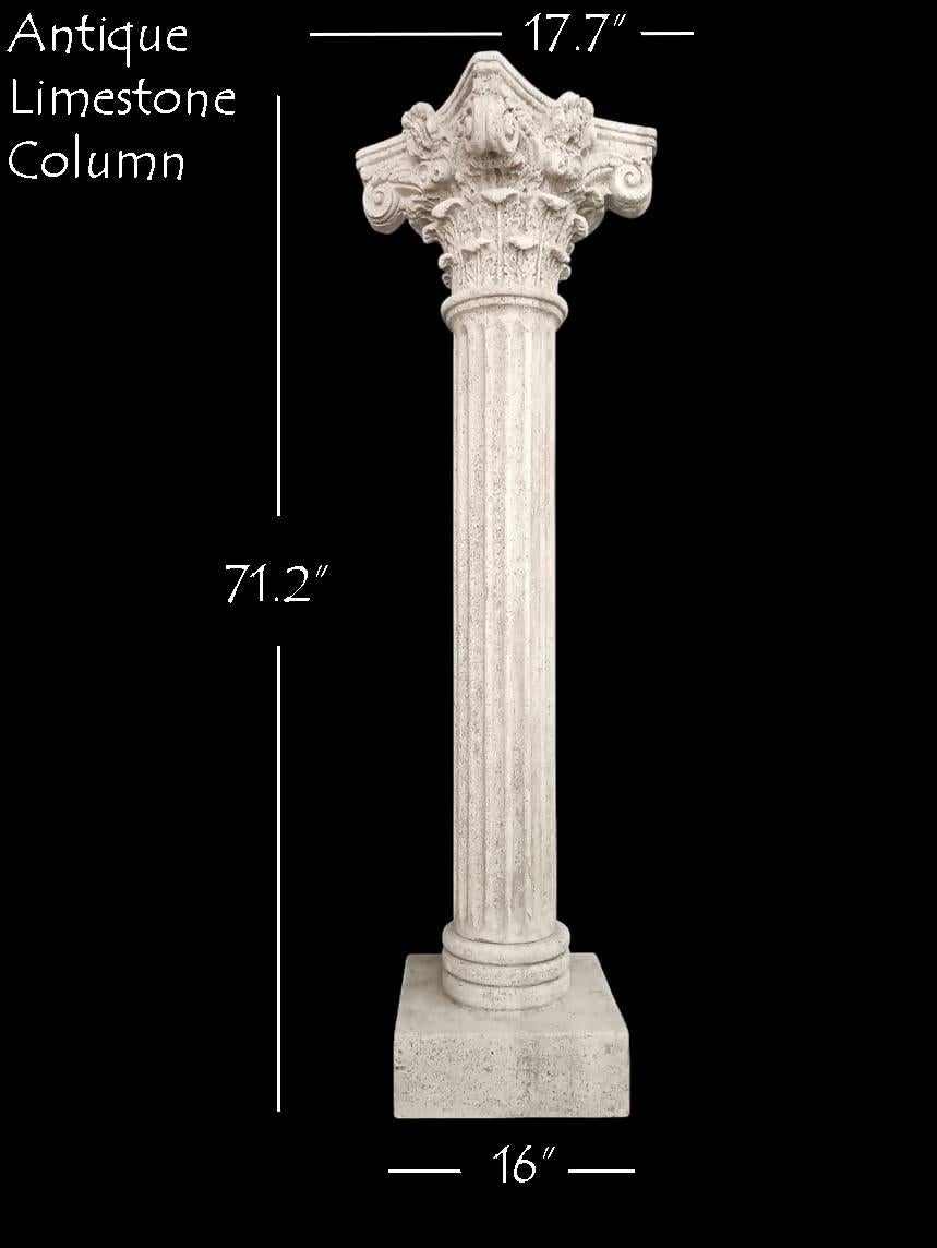 Antica colonna corinzia in pietra calcarea In condizioni deteriorate in vendita a Costa Mesa, CA
