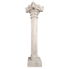 Antique Corinthian Limestone Column