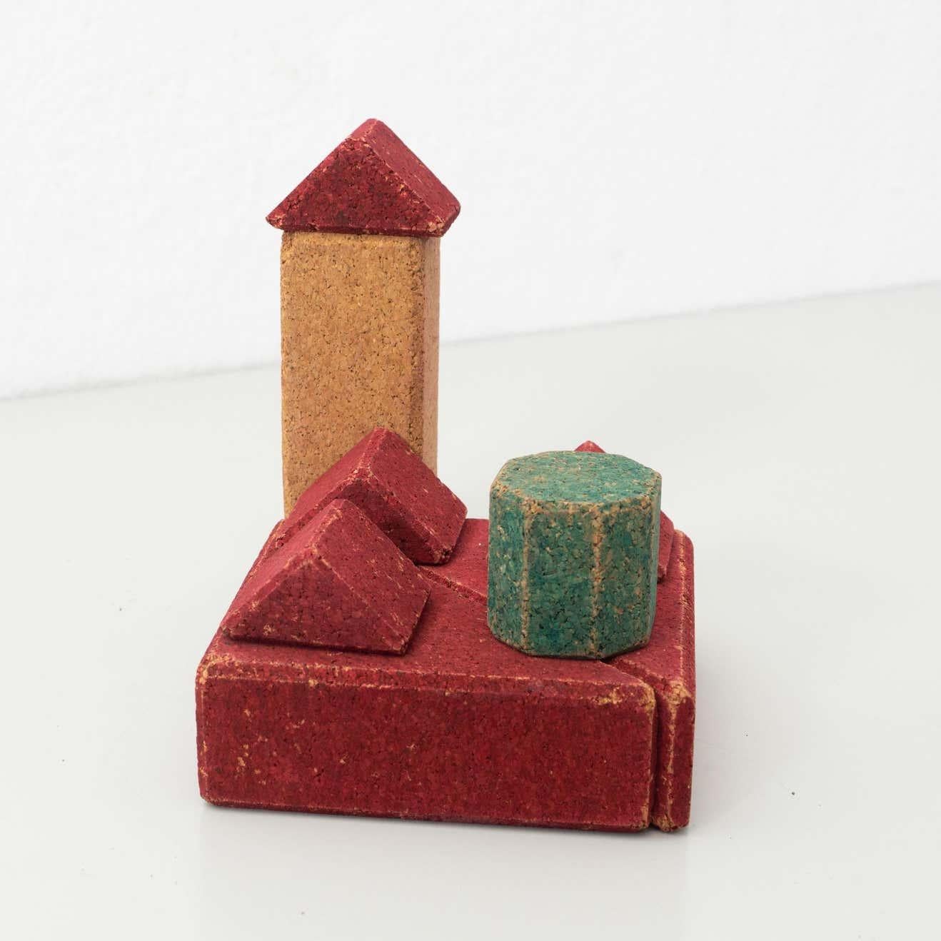 Antique Cork Construction Set Game, circa 1930 1