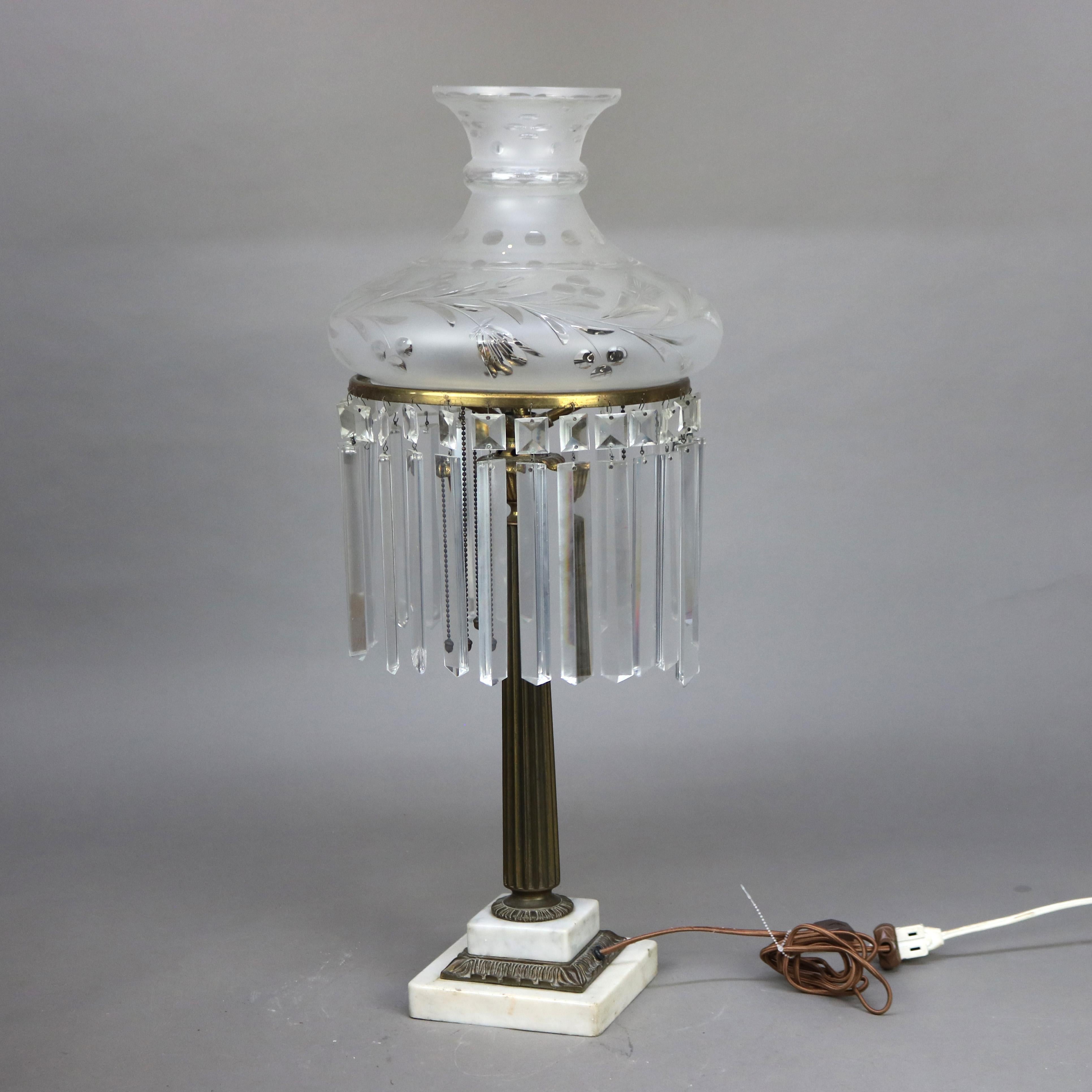Antique Cornelius School Sinumbra Argand Bronze & Marble Table Lamp c1840 1