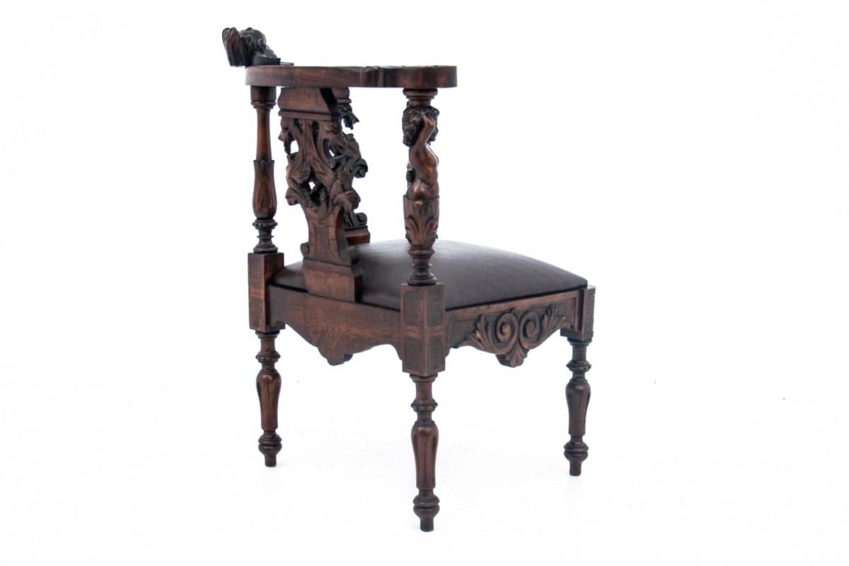 Sillón esquinero antiguo, Europa occidental, hacia 1900. en venta 3