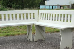 1940s Czechoslovakian Rustic Solid Oak Corner Bench