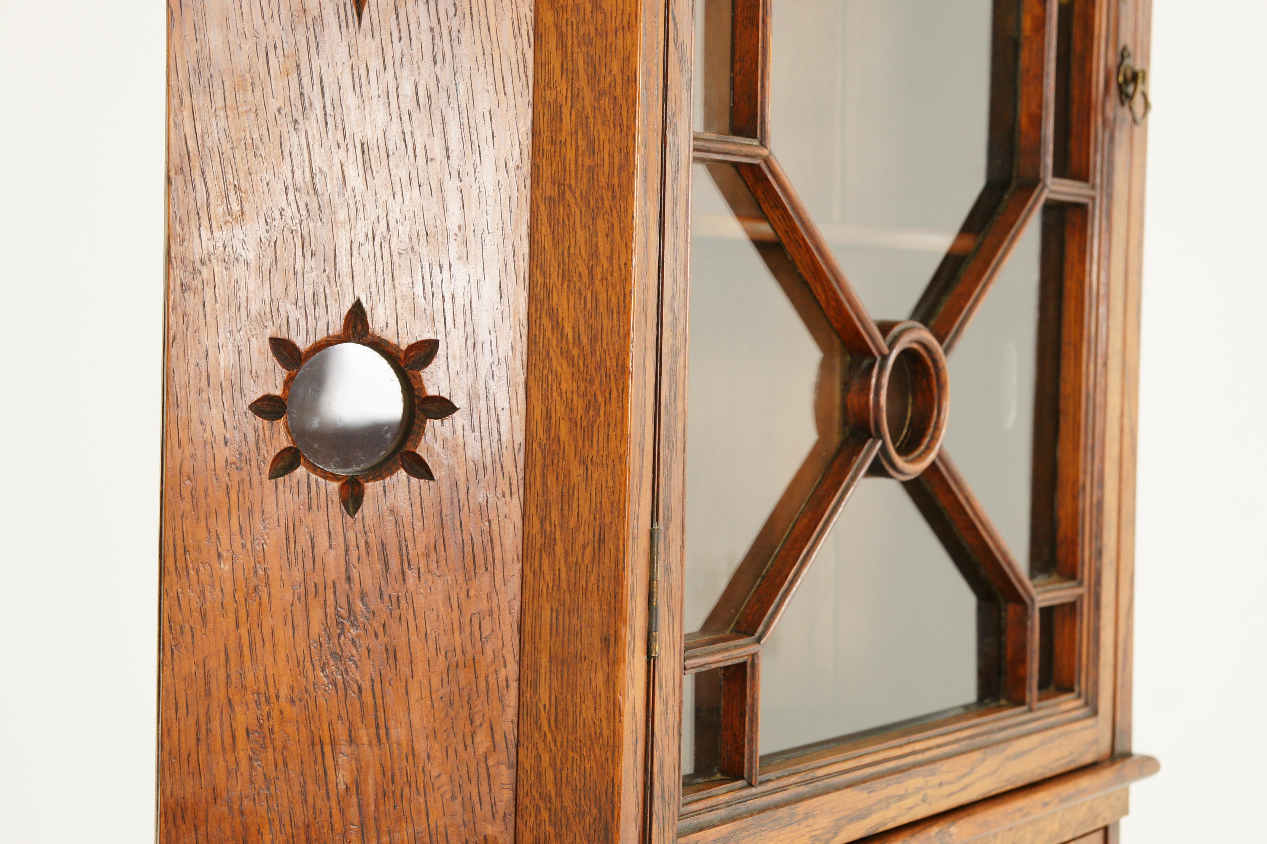 arts and crafts corner cabinet