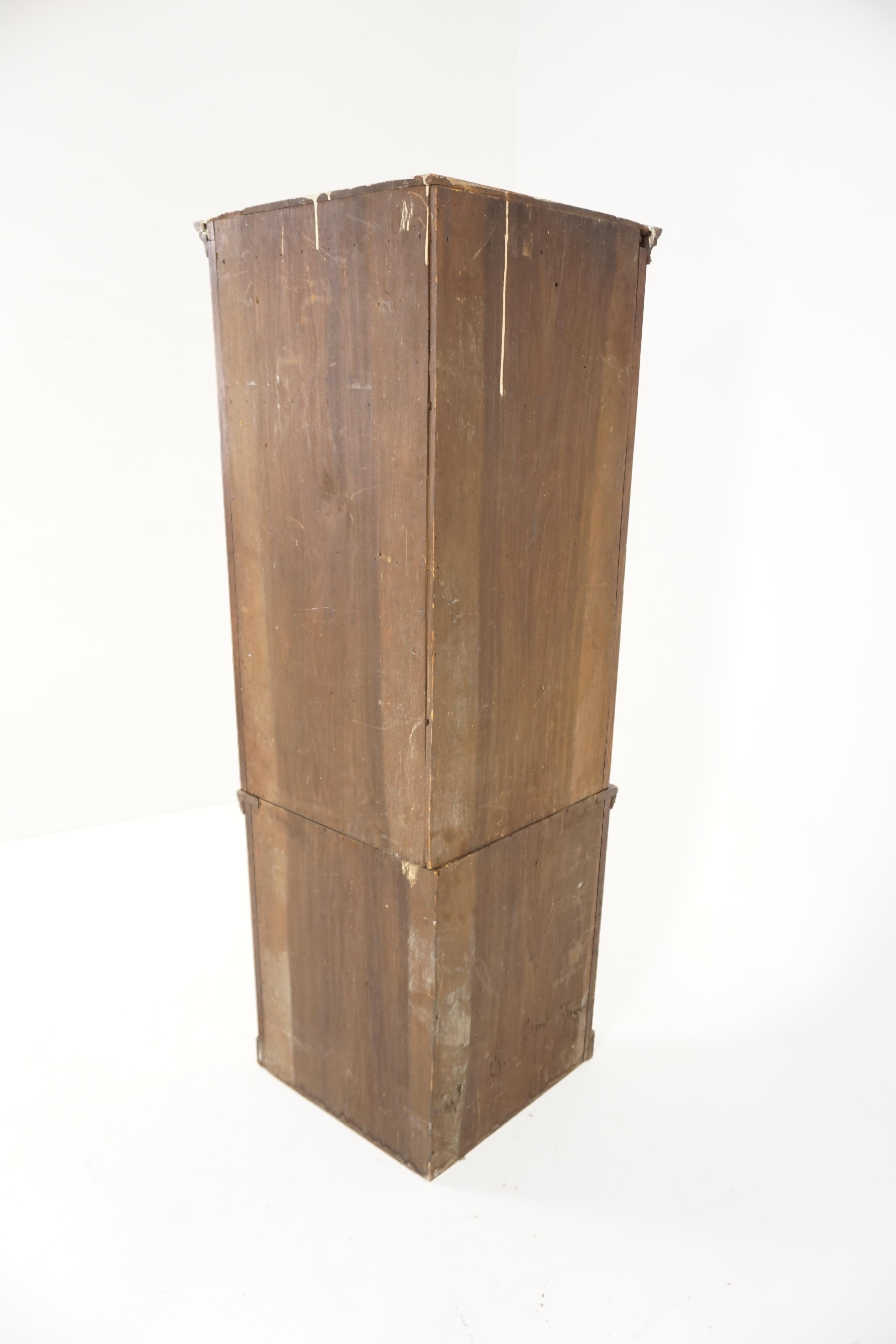 Early 20th Century Antique Corner Cabinet, Carved Oak, Free Standing Cabinet, Scotland, 1900