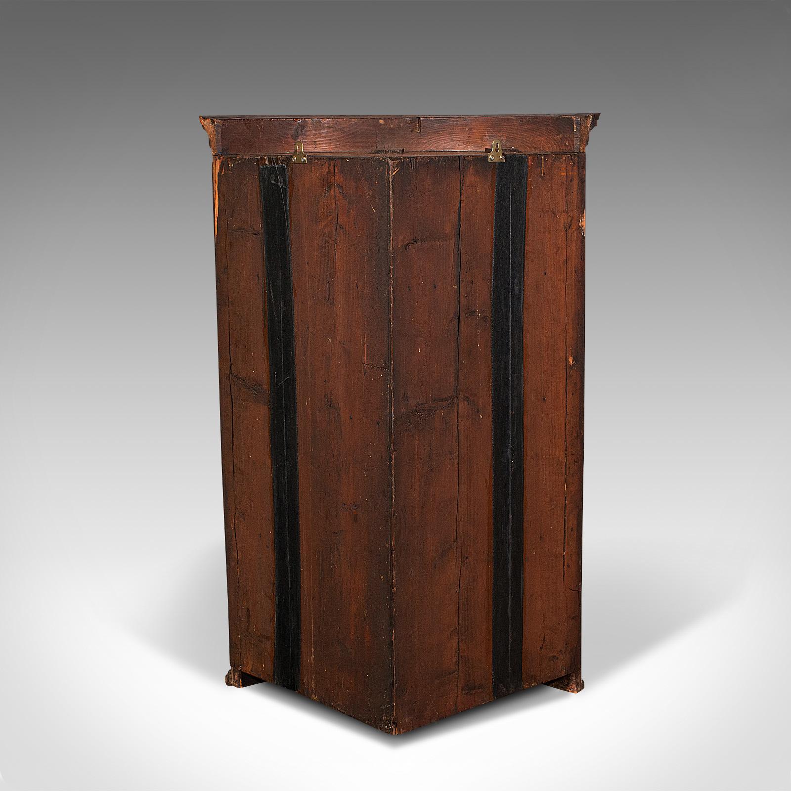 British Antique Corner Cabinet, English, Bow Front, Hanging Cupboard, Georgian, C.1780 For Sale