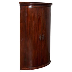 Used Corner Cabinet, English, Bow Front, Hanging Cupboard, Georgian, C.1780