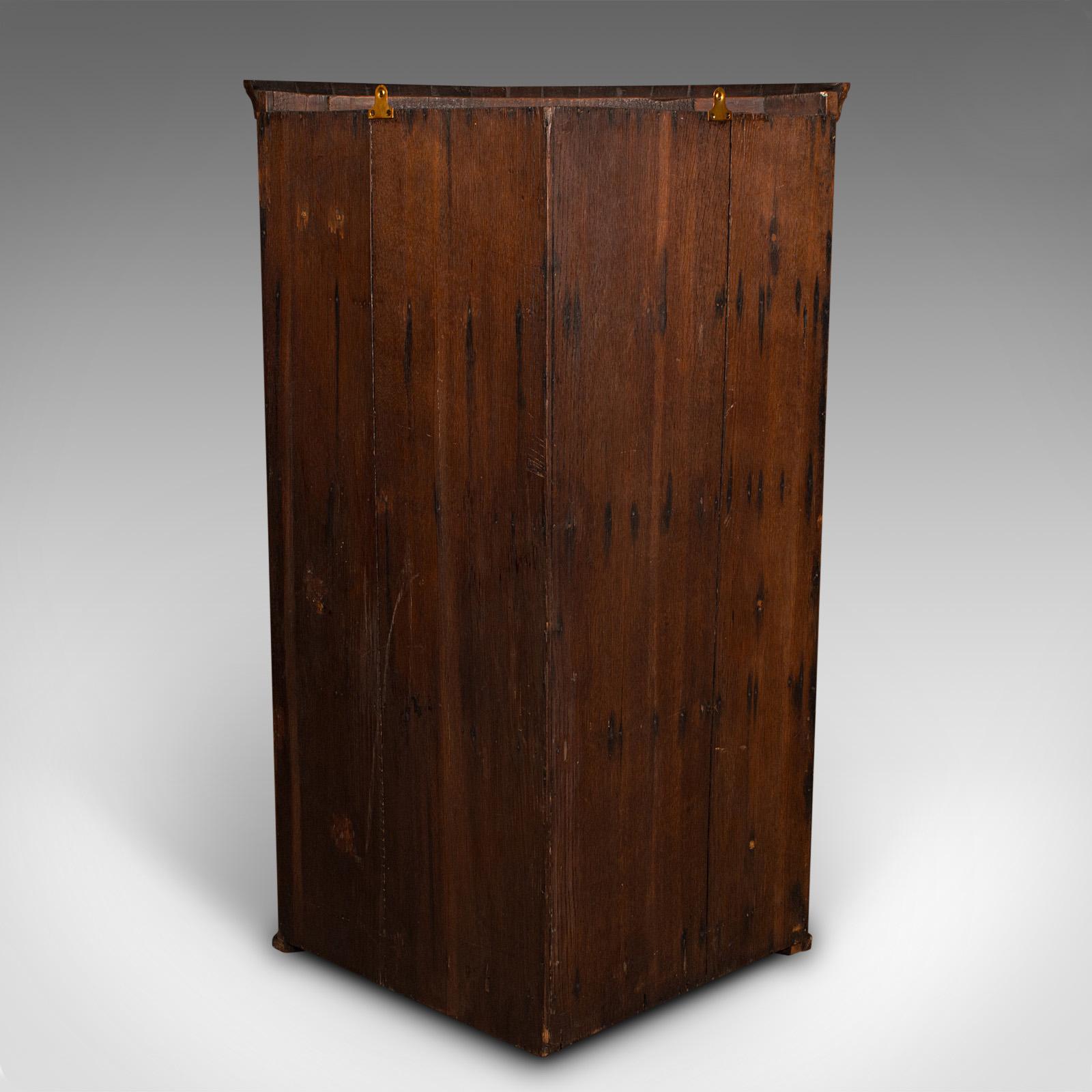 Oak Antique Corner Cabinet, English, Bow Front, Wall Cupboard, Georgian, Circa 1780 For Sale