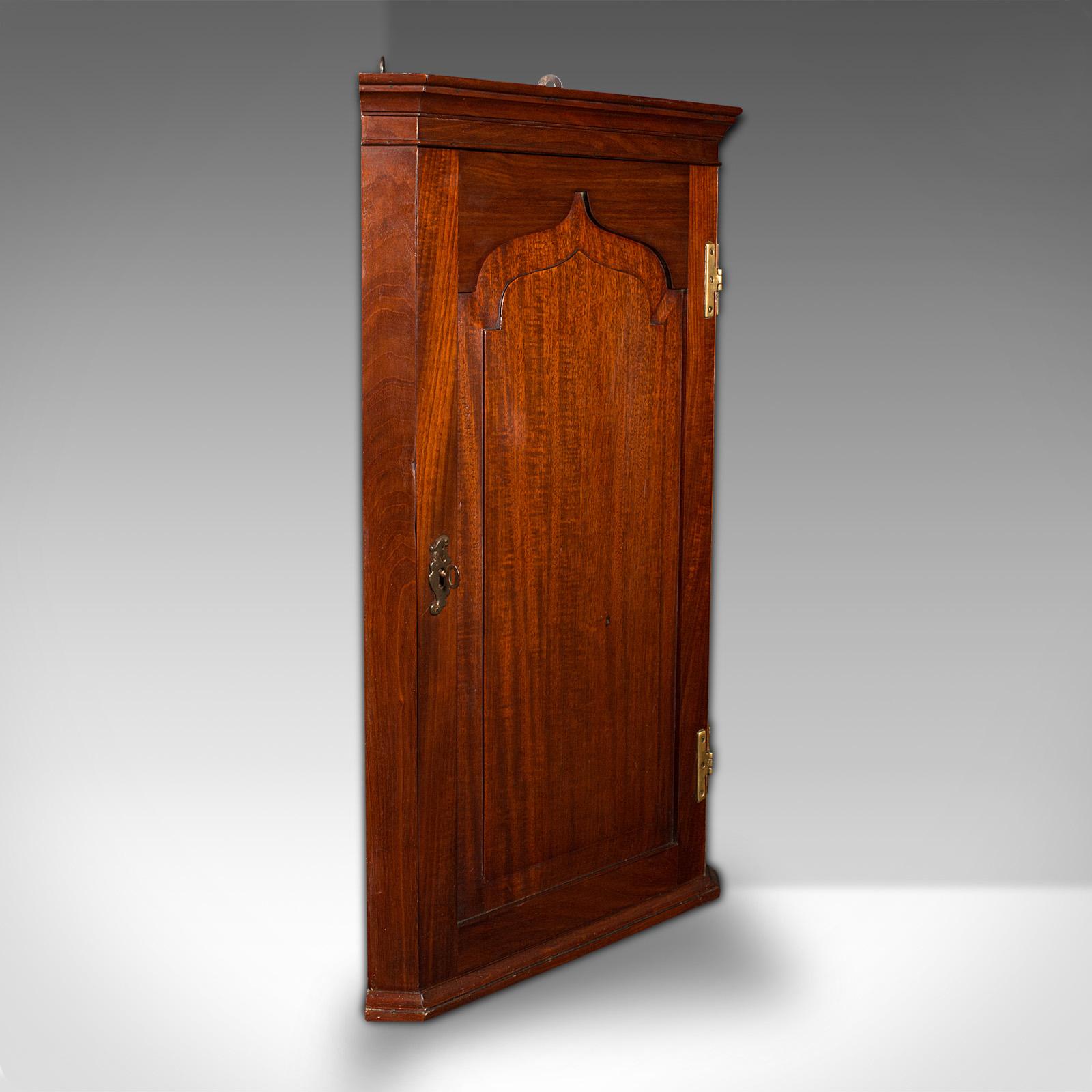 Antique Corner Cabinet, English, Cupboard, Georgian Revival, Victorian, C.1880 For Sale 2